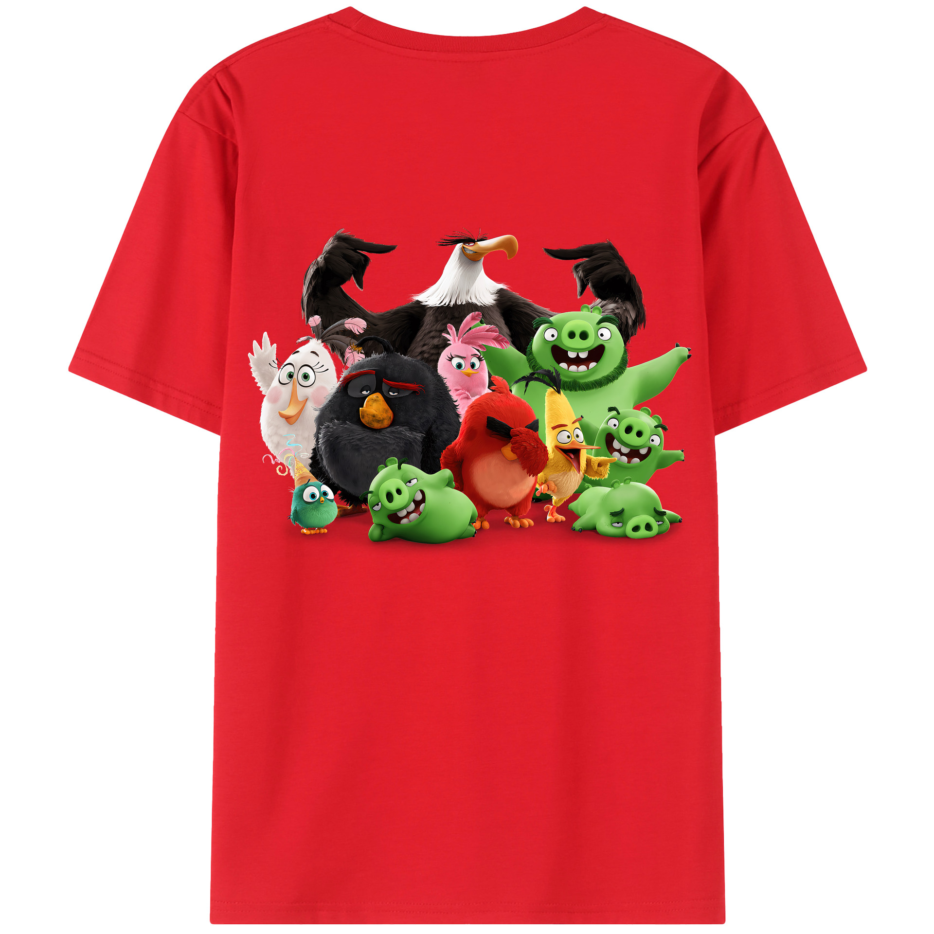 （画像用） Angry Birds アングリーバード 綿100％半袖Tシャツ（背面プリント）