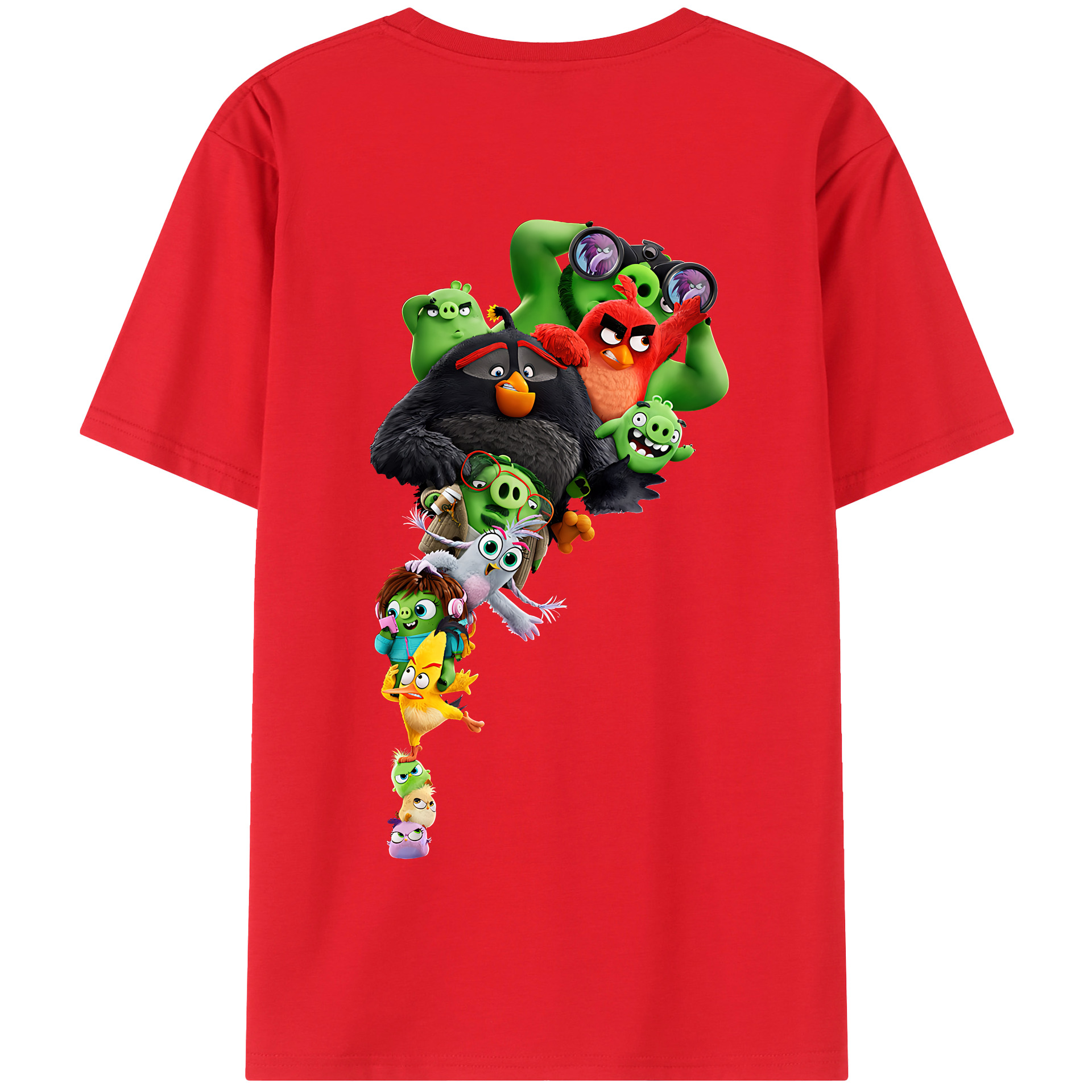 （画像用） Angry Birds アングリーバード 綿100％半袖Tシャツ（背面プリント）