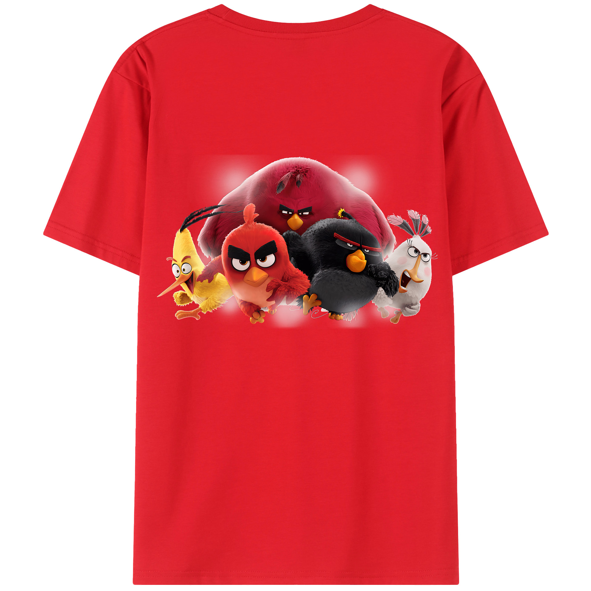 （画像用） Angry Birds アングリーバード 綿100％半袖Tシャツ（背面プリント）