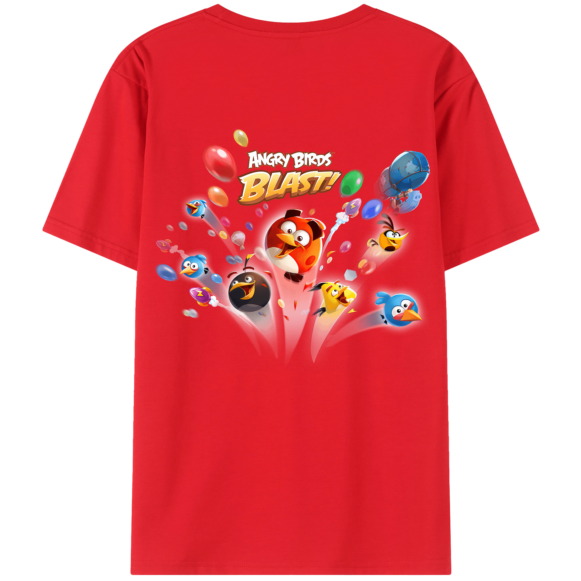 （画像用） Angry Birds アングリーバード 綿100％半袖Tシャツ（背面プリント）