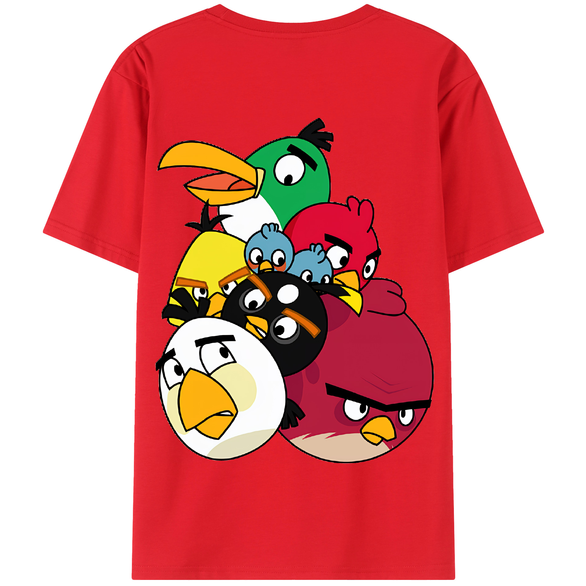 （画像用） Angry Birds アングリーバード 綿100％半袖Tシャツ（背面プリント）