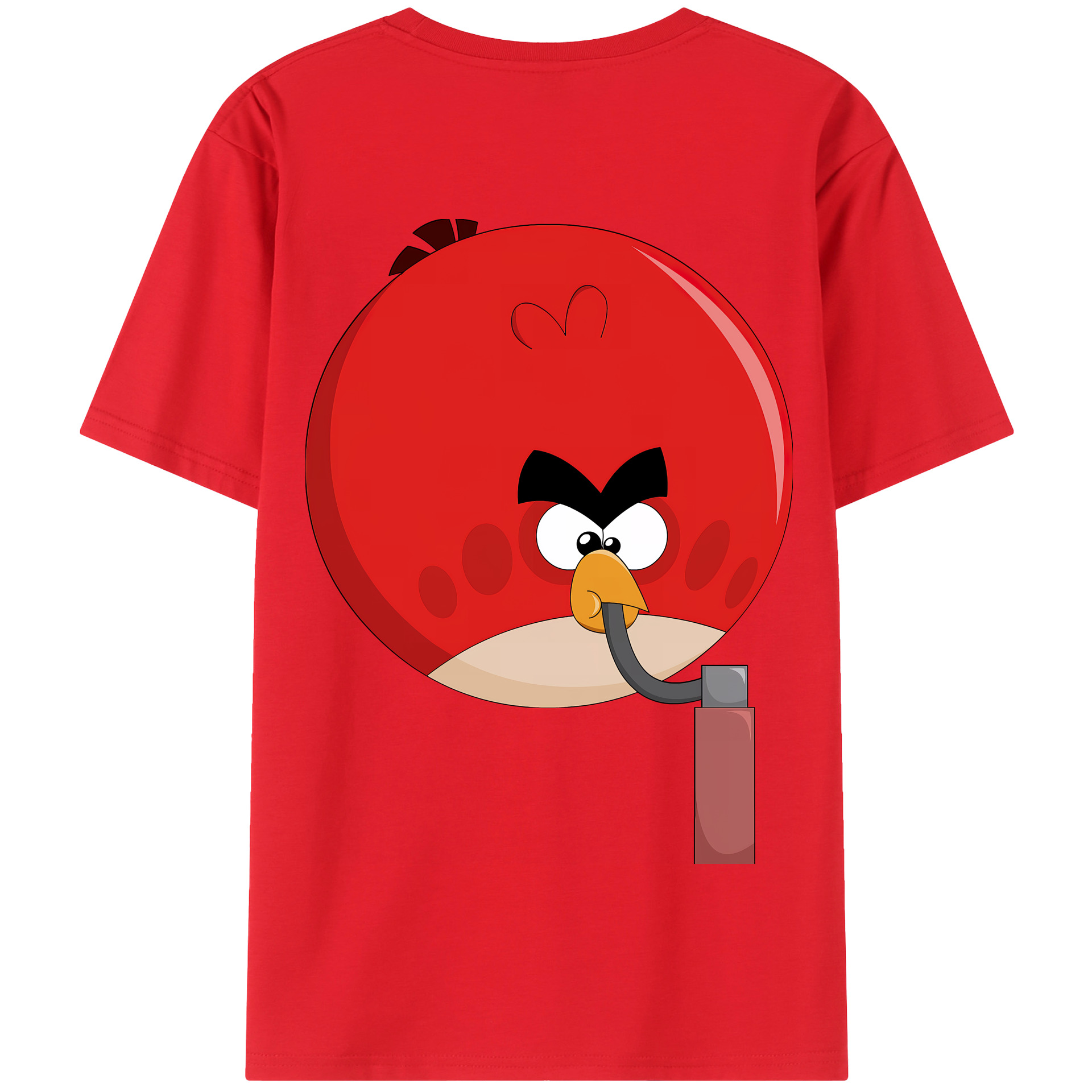 （画像用） Angry Birds アングリーバード 綿100％半袖Tシャツ（背面プリント）