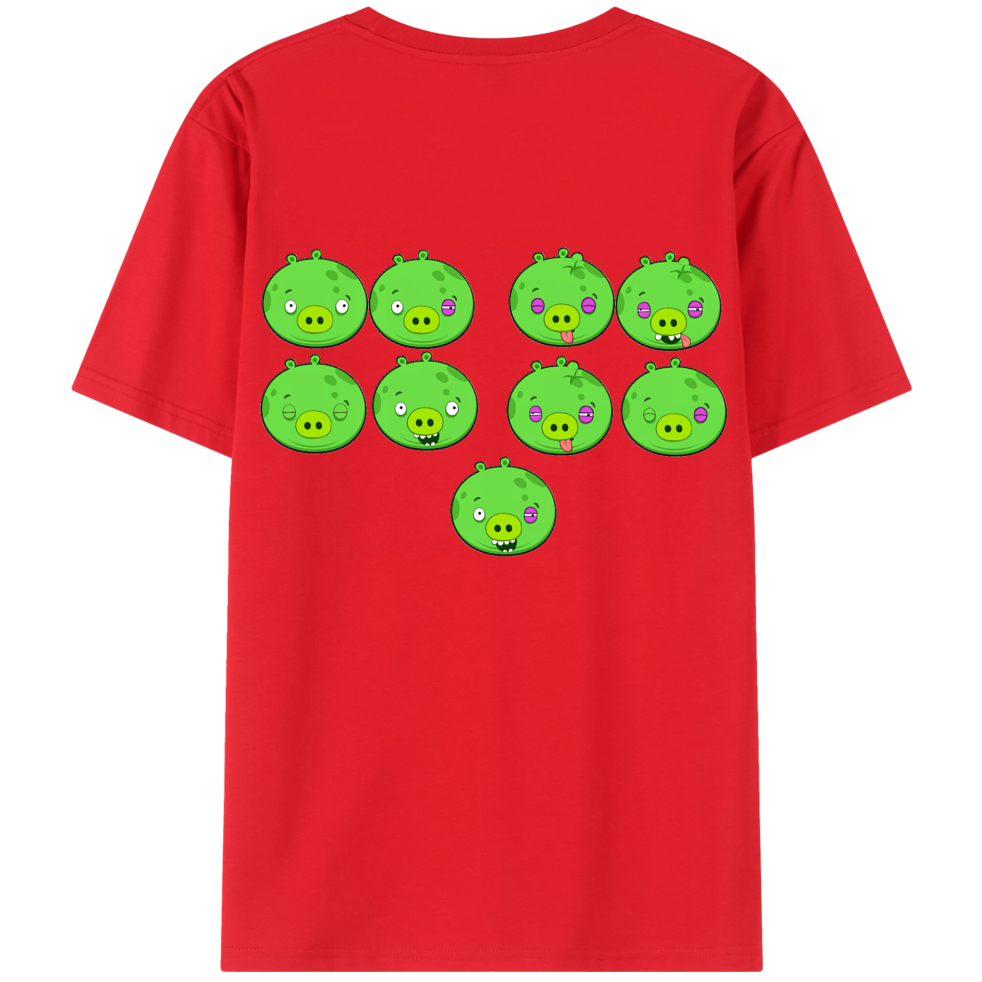 （画像用） Angry Birds アングリーバード 綿100％半袖Tシャツ（背面プリント）