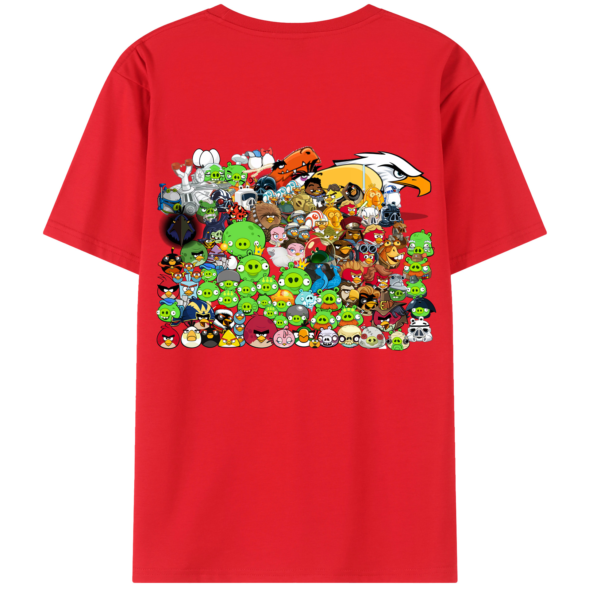 （画像用） Angry Birds アングリーバード 綿100％半袖Tシャツ（背面プリント）