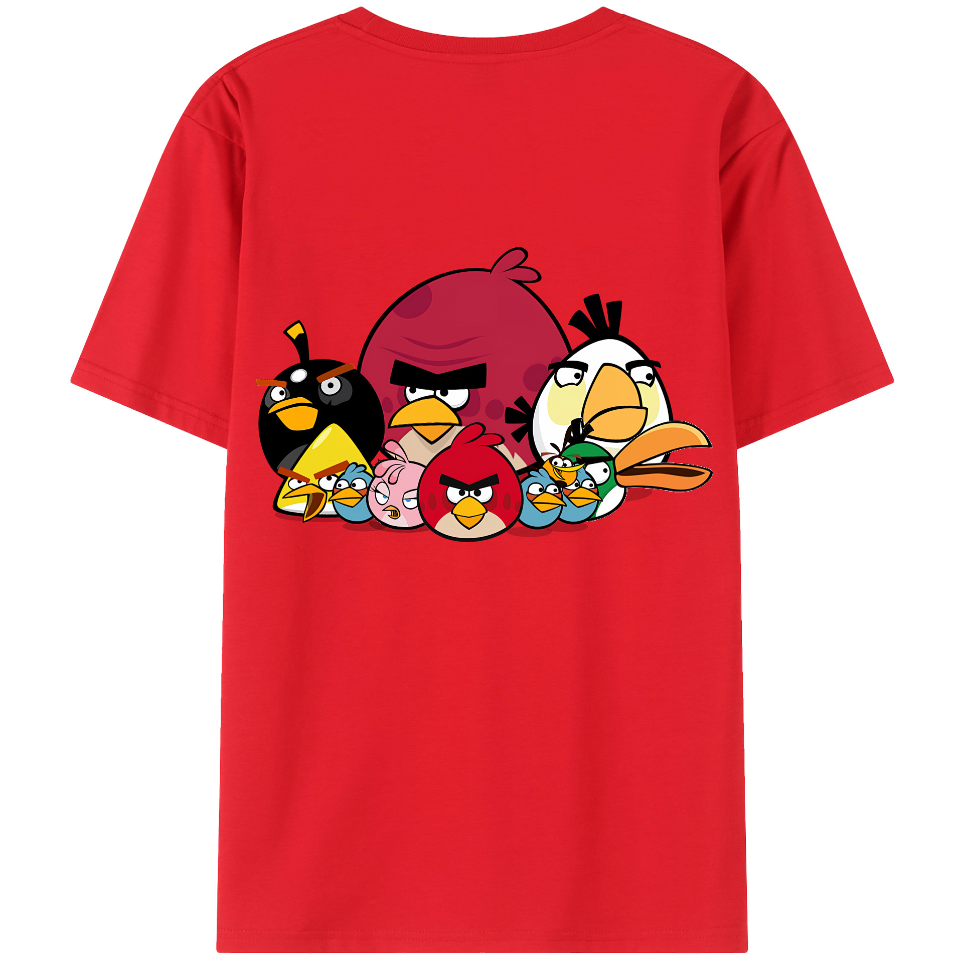 （画像用） Angry Birds アングリーバード 綿100％半袖Tシャツ（背面プリント）