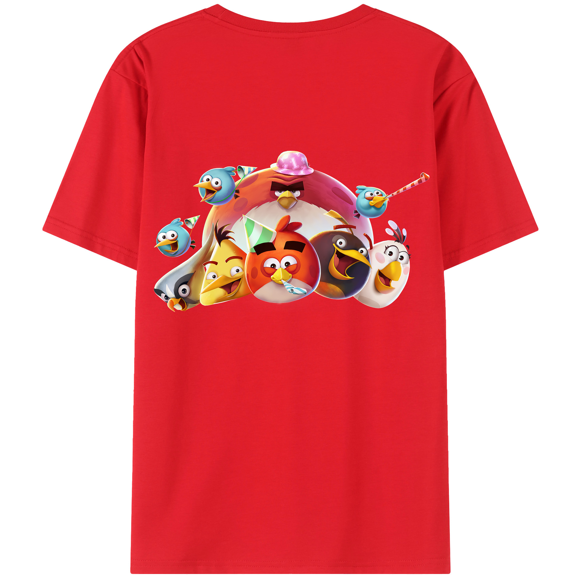 （画像用） Angry Birds アングリーバード 綿100％半袖Tシャツ（背面プリント）