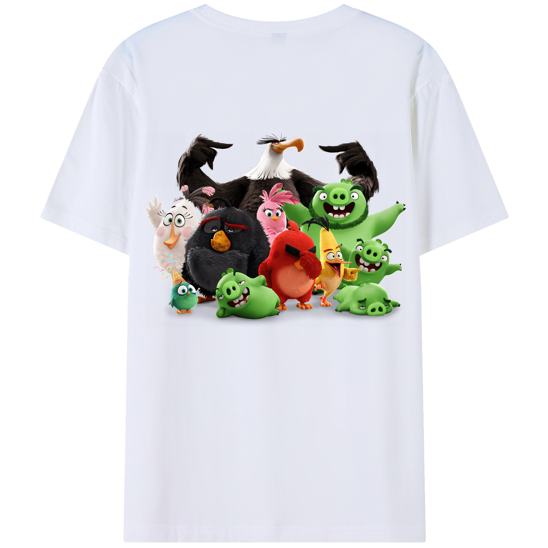 （画像用） Angry Birds アングリーバード 綿100％半袖Tシャツ（背面プリント）