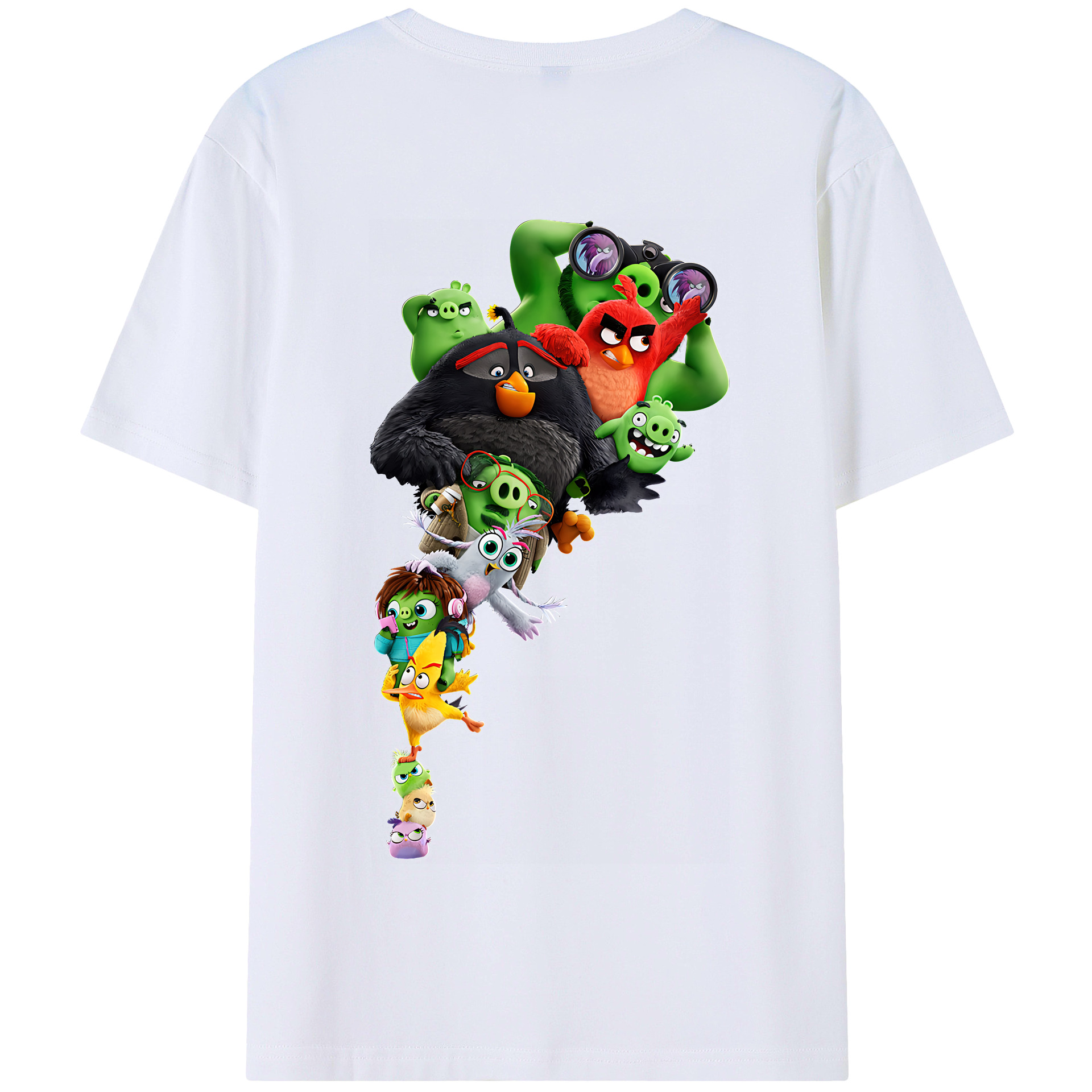 （画像用） Angry Birds アングリーバード 綿100％半袖Tシャツ（背面プリント）