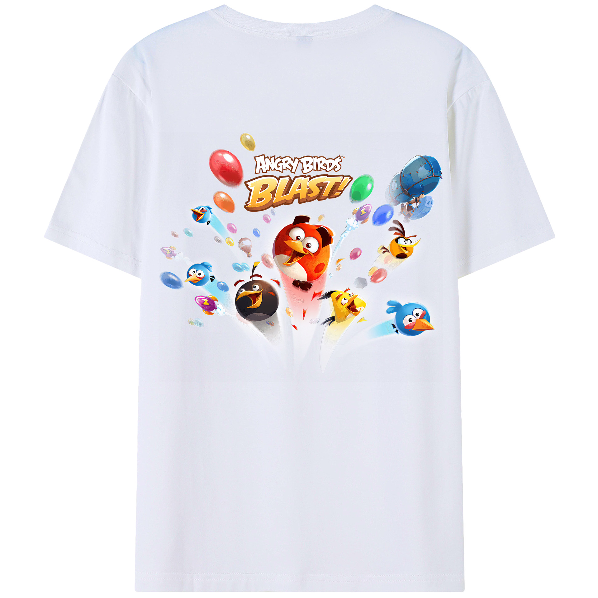 （画像用） Angry Birds アングリーバード 綿100％半袖Tシャツ（背面プリント）