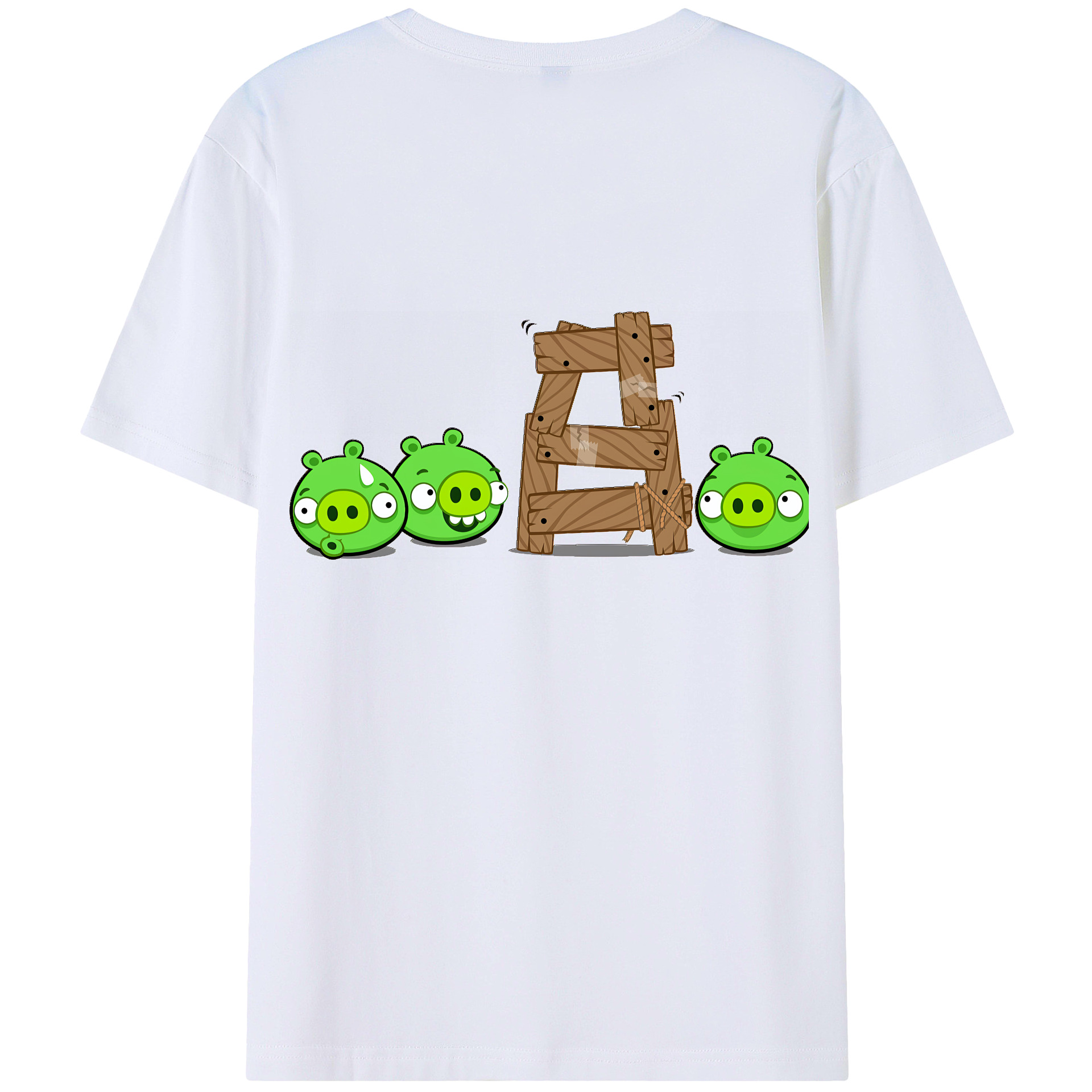 （画像用） Angry Birds アングリーバード 綿100％半袖Tシャツ（背面プリント）