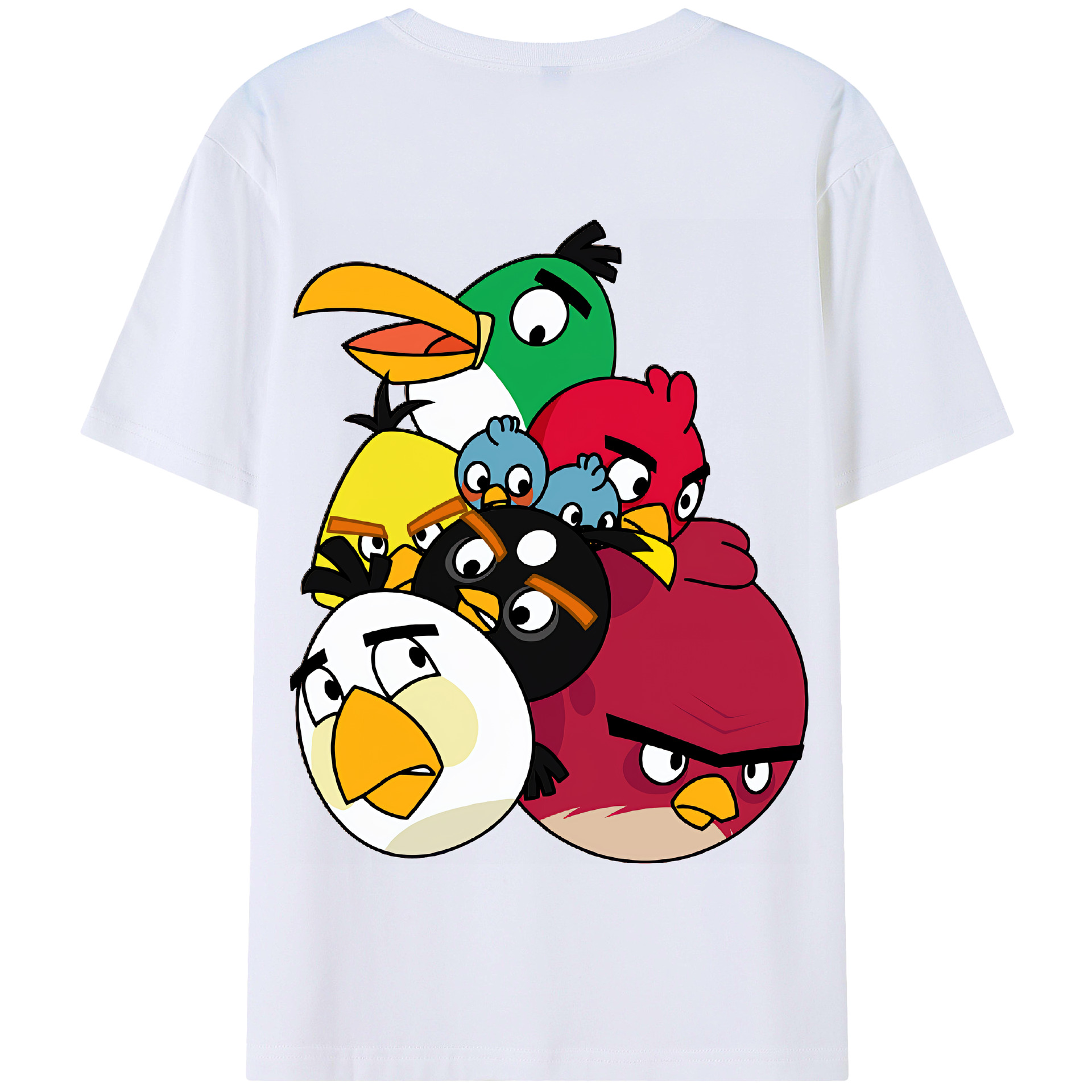 （画像用） Angry Birds アングリーバード 綿100％半袖Tシャツ（背面プリント）