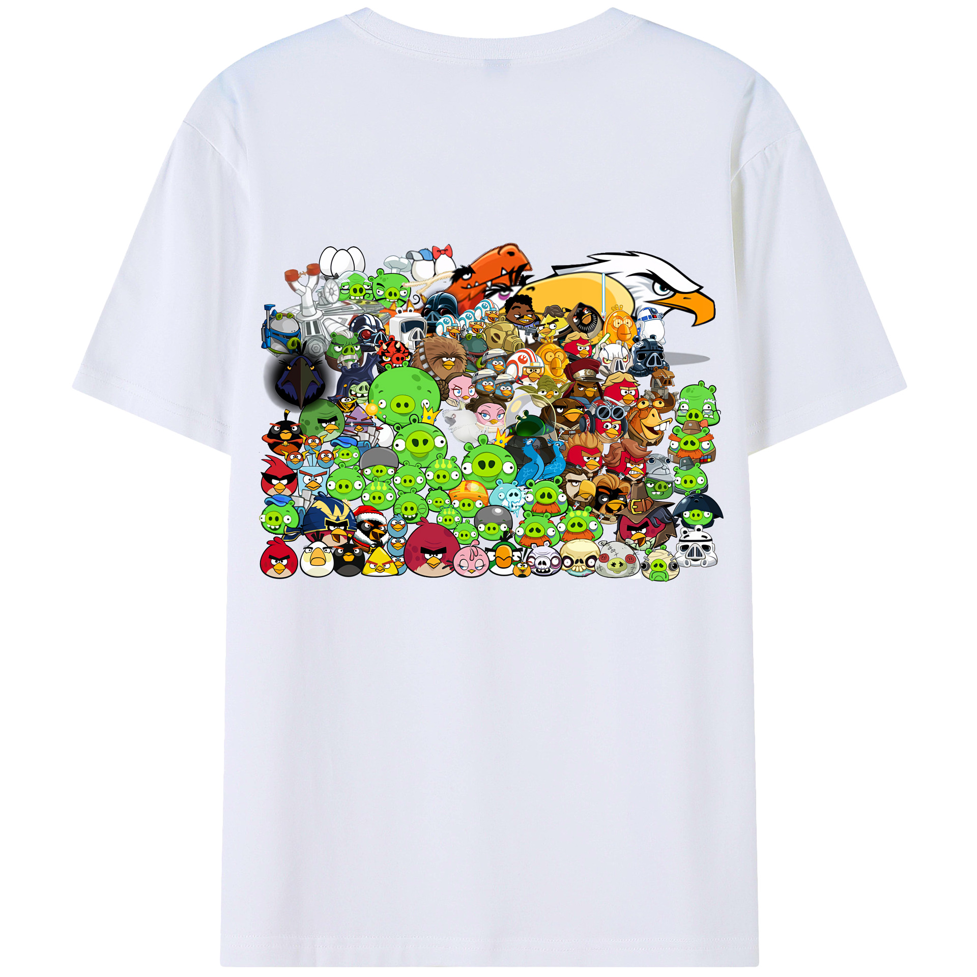 （画像用） Angry Birds アングリーバード 綿100％半袖Tシャツ（背面プリント）