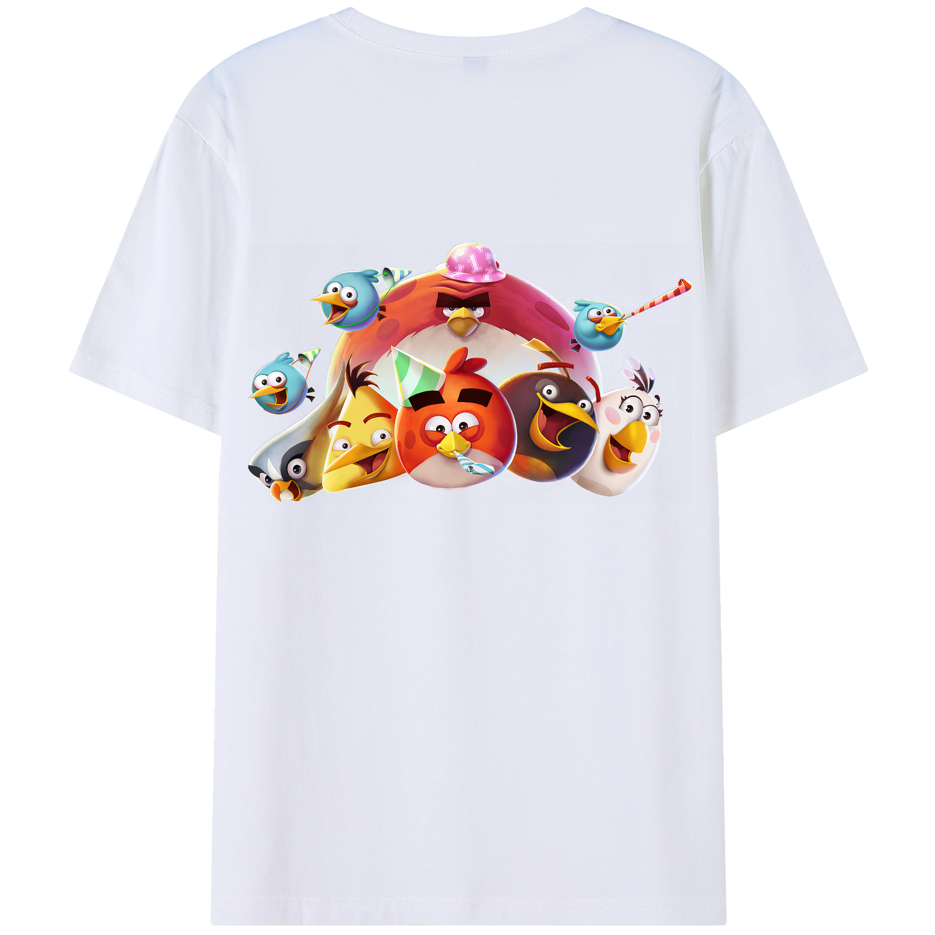 （画像用） Angry Birds アングリーバード 綿100％半袖Tシャツ（背面プリント）
