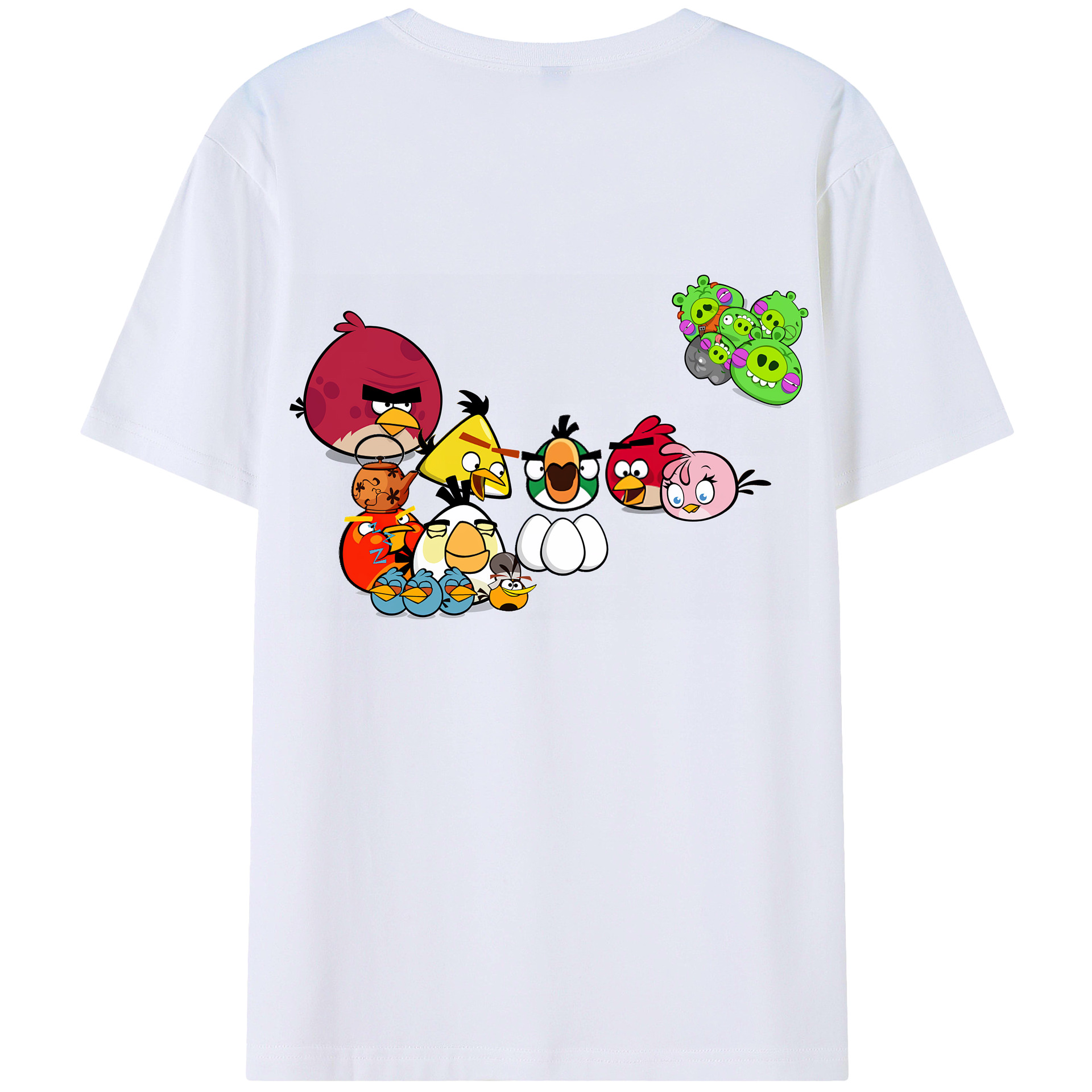 （画像用） Angry Birds アングリーバード 綿100％半袖Tシャツ（背面プリント）