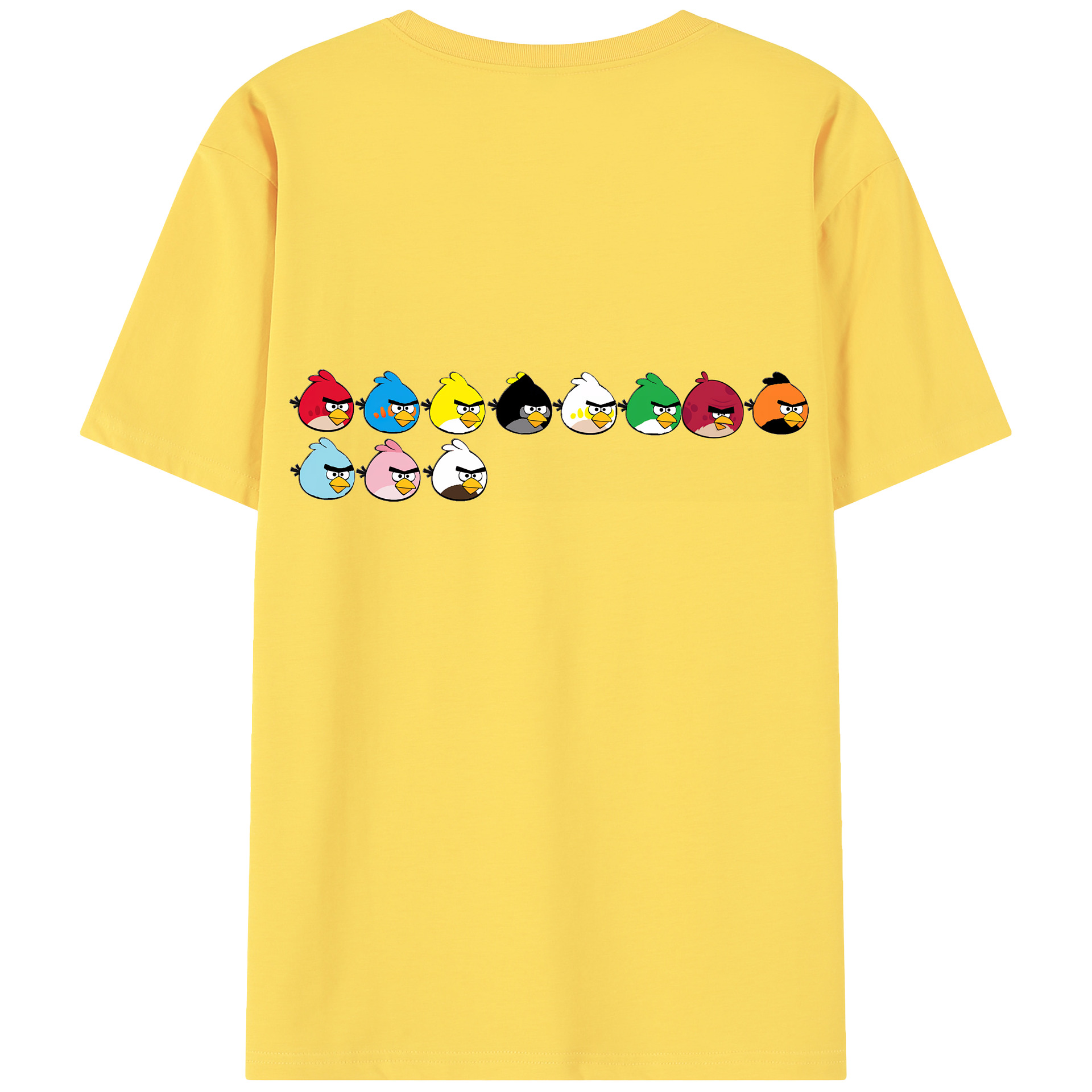 （画像用） Angry Birds アングリーバード 綿100％半袖Tシャツ（背面プリント）