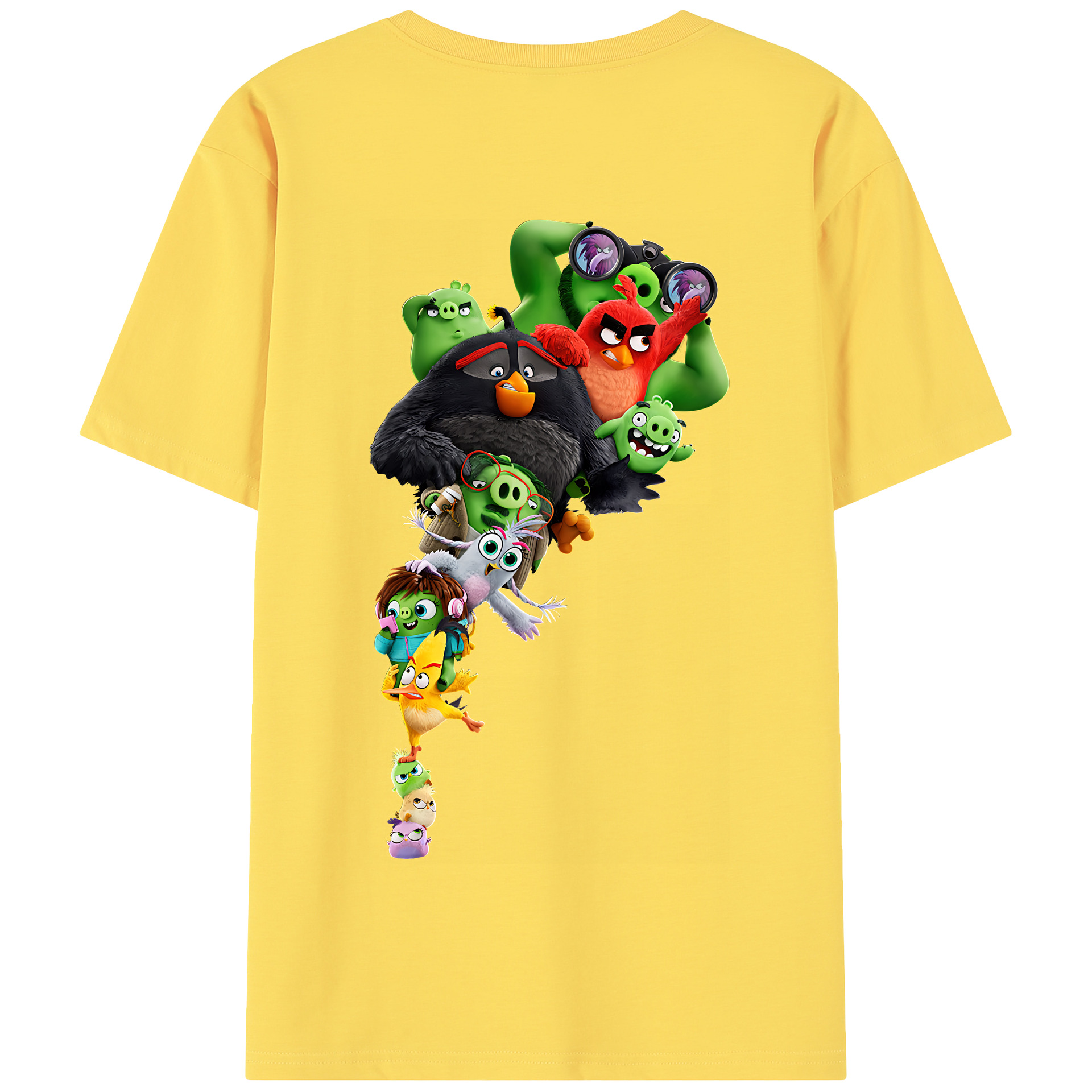 （画像用） Angry Birds アングリーバード 綿100％半袖Tシャツ（背面プリント）