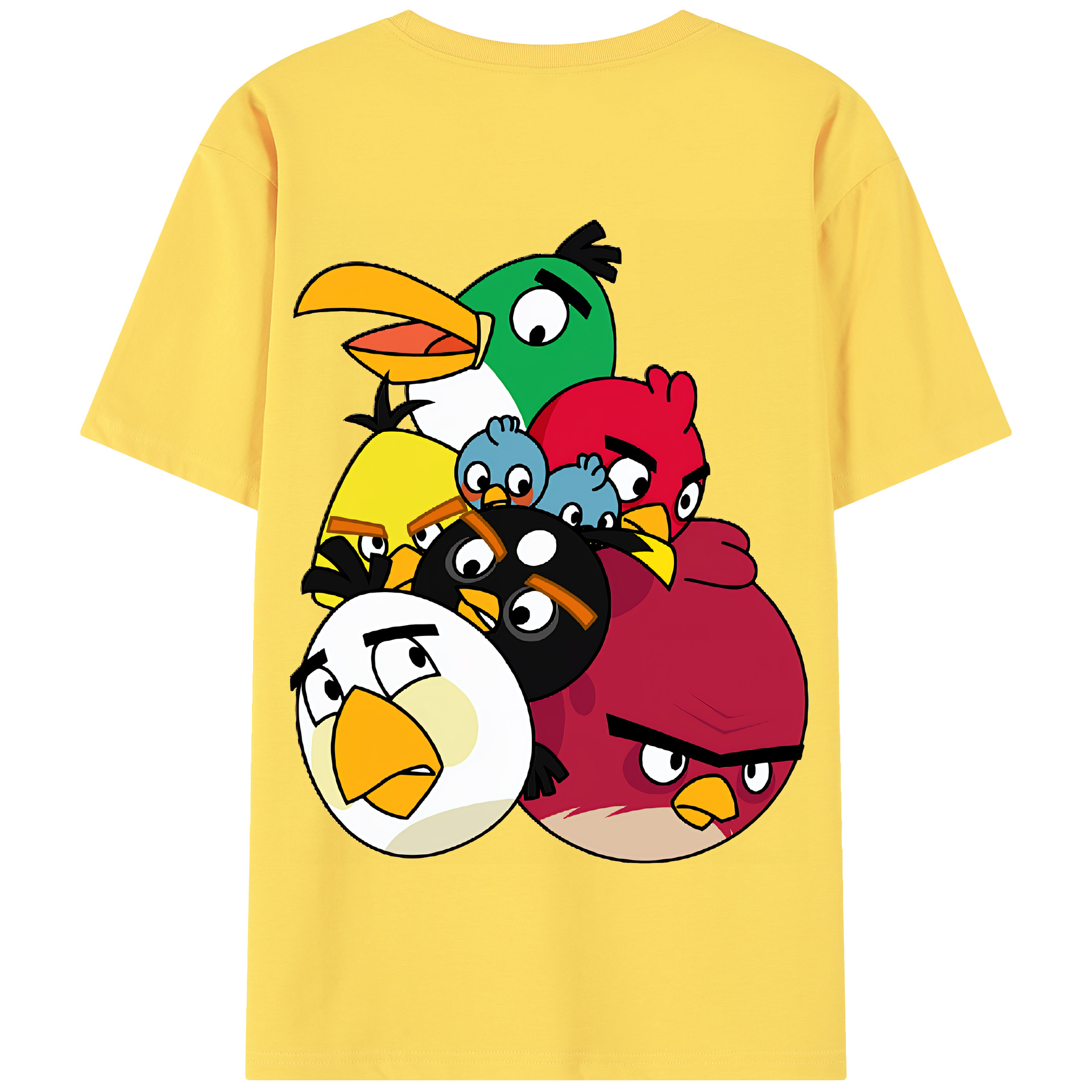 （画像用） Angry Birds アングリーバード 綿100％半袖Tシャツ（背面プリント）