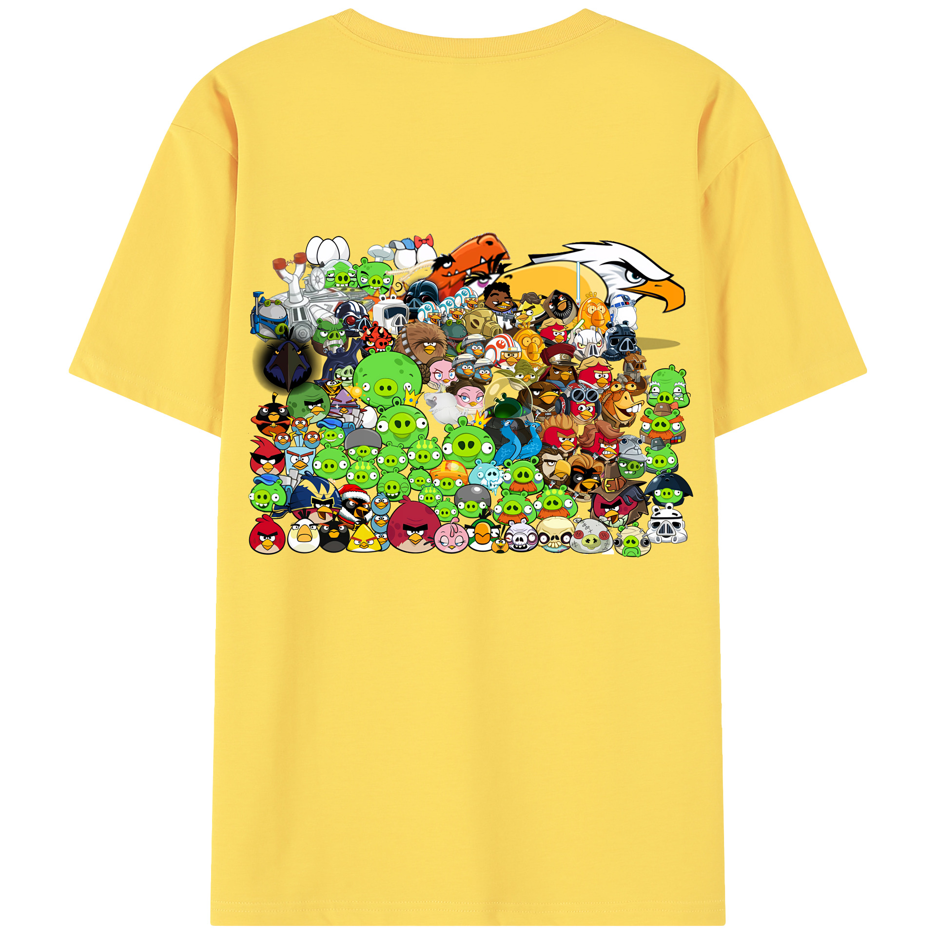 （画像用） Angry Birds アングリーバード 綿100％半袖Tシャツ（背面プリント）