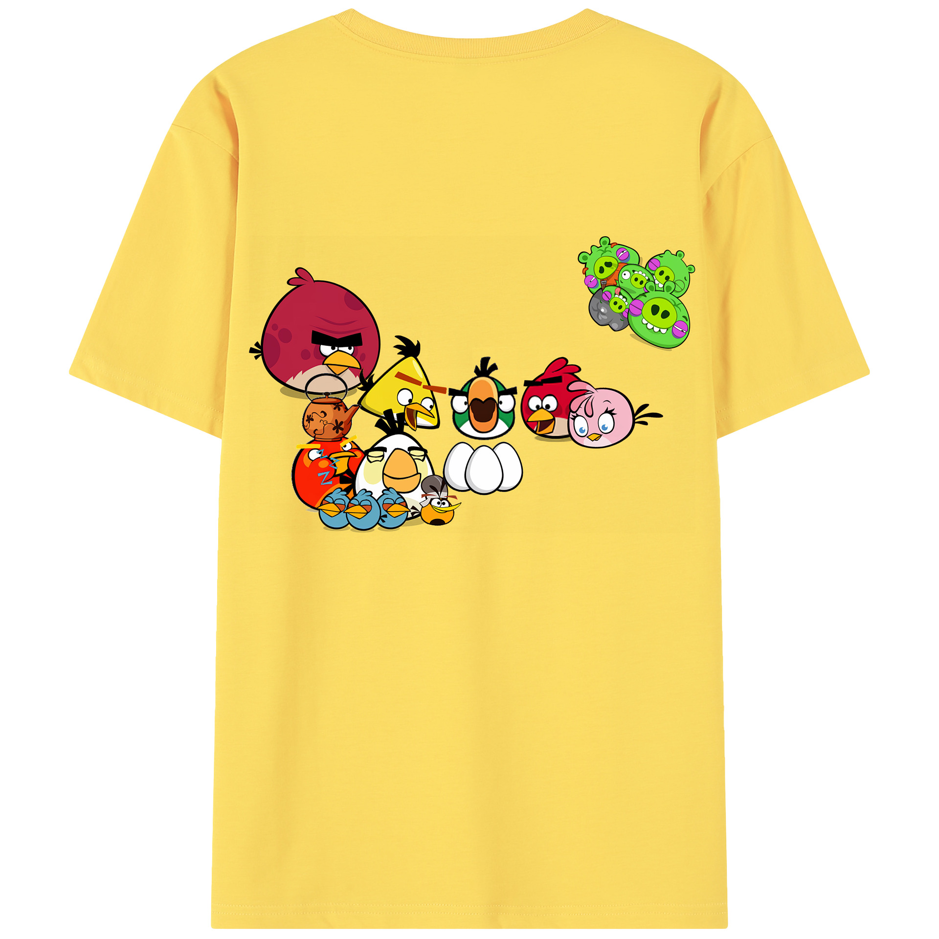 （画像用） Angry Birds アングリーバード 綿100％半袖Tシャツ（背面プリント）