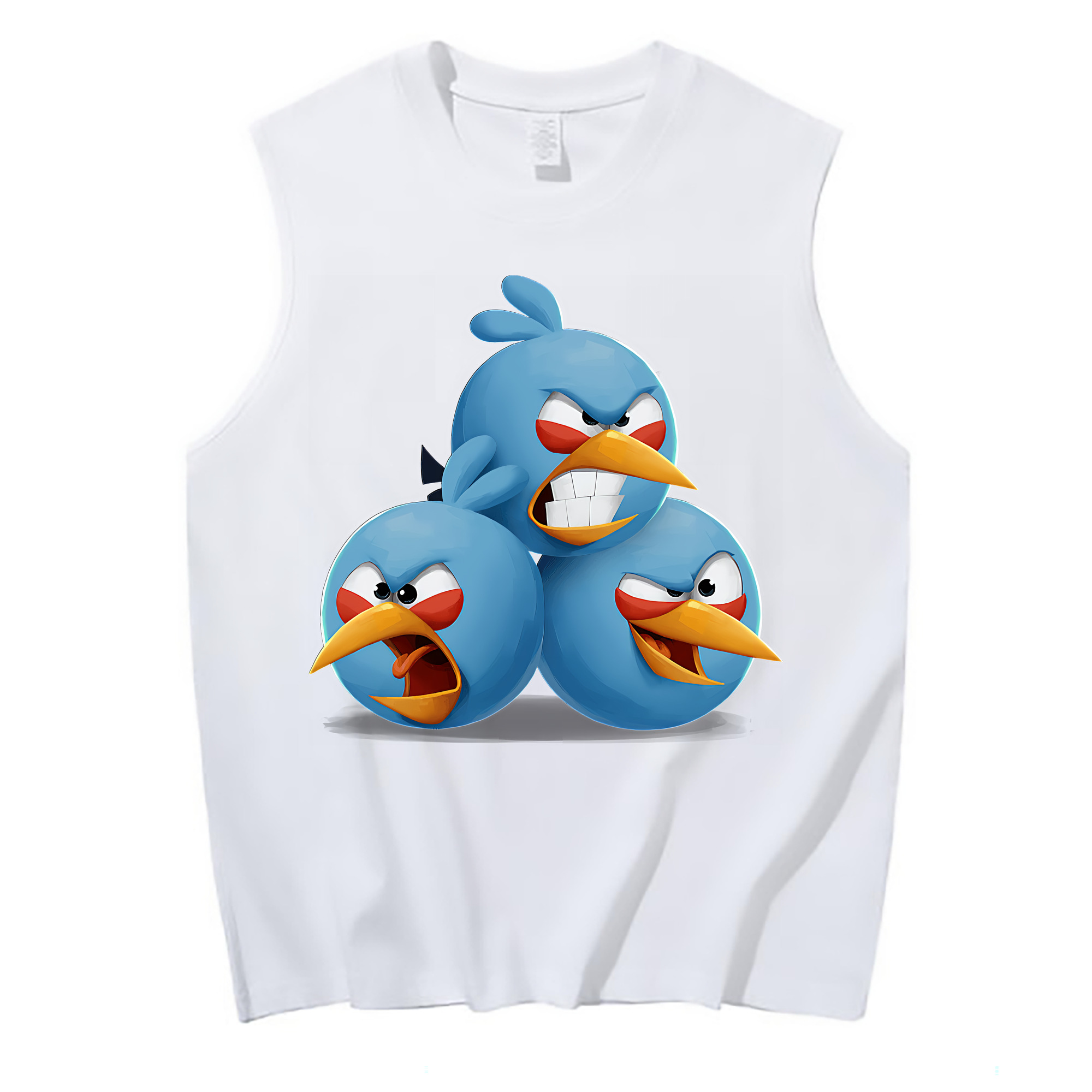 （画像用） Angry Birds アングリーバード コットン100％タンクトップ（フロントプリント）