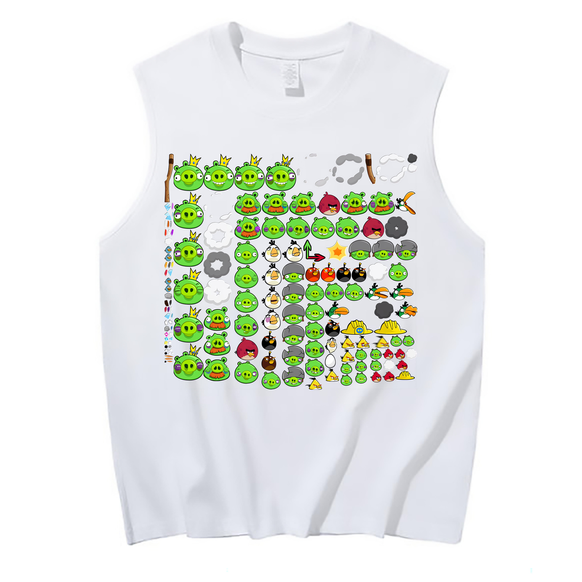 （画像用） Angry Birds アングリーバード コットン100％タンクトップ（フロントプリント）