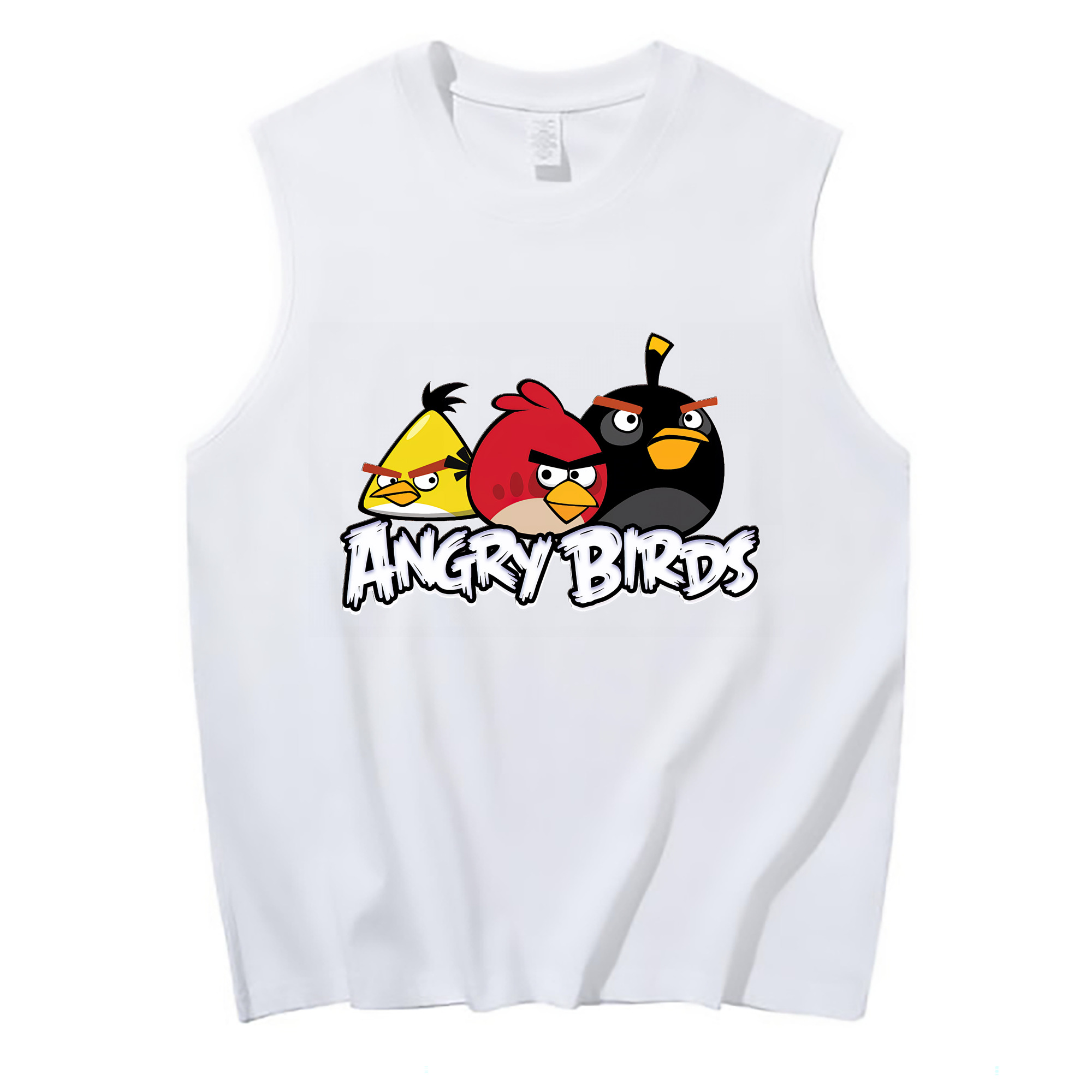 （画像用） Angry Birds アングリーバード コットン100％タンクトップ（フロントプリント）