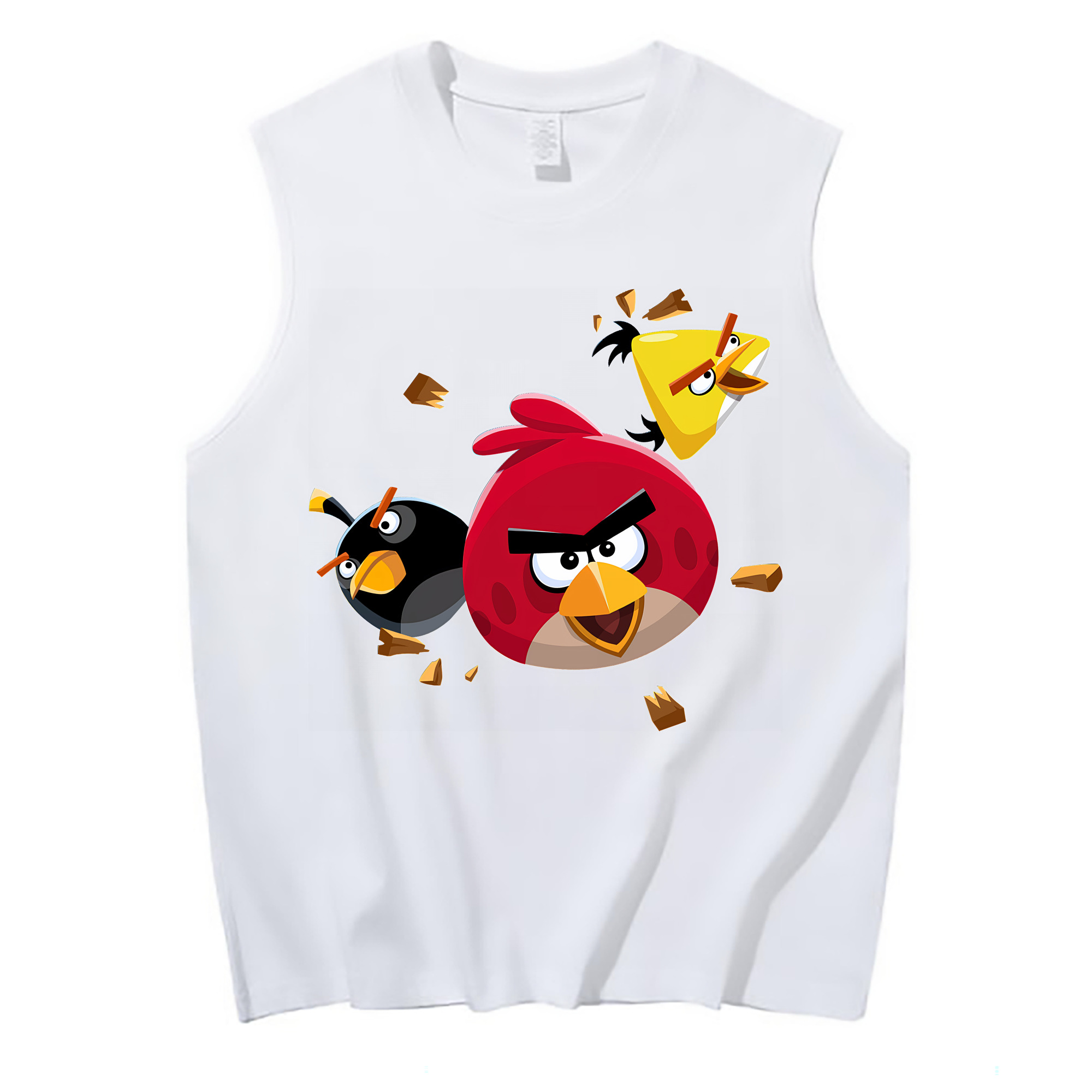 （画像用） Angry Birds アングリーバード コットン100％タンクトップ（フロントプリント）
