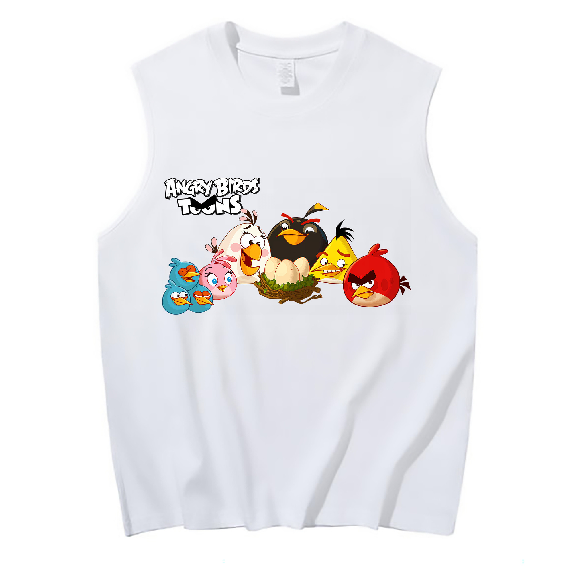 （画像用） Angry Birds アングリーバード コットン100％タンクトップ（フロントプリント）