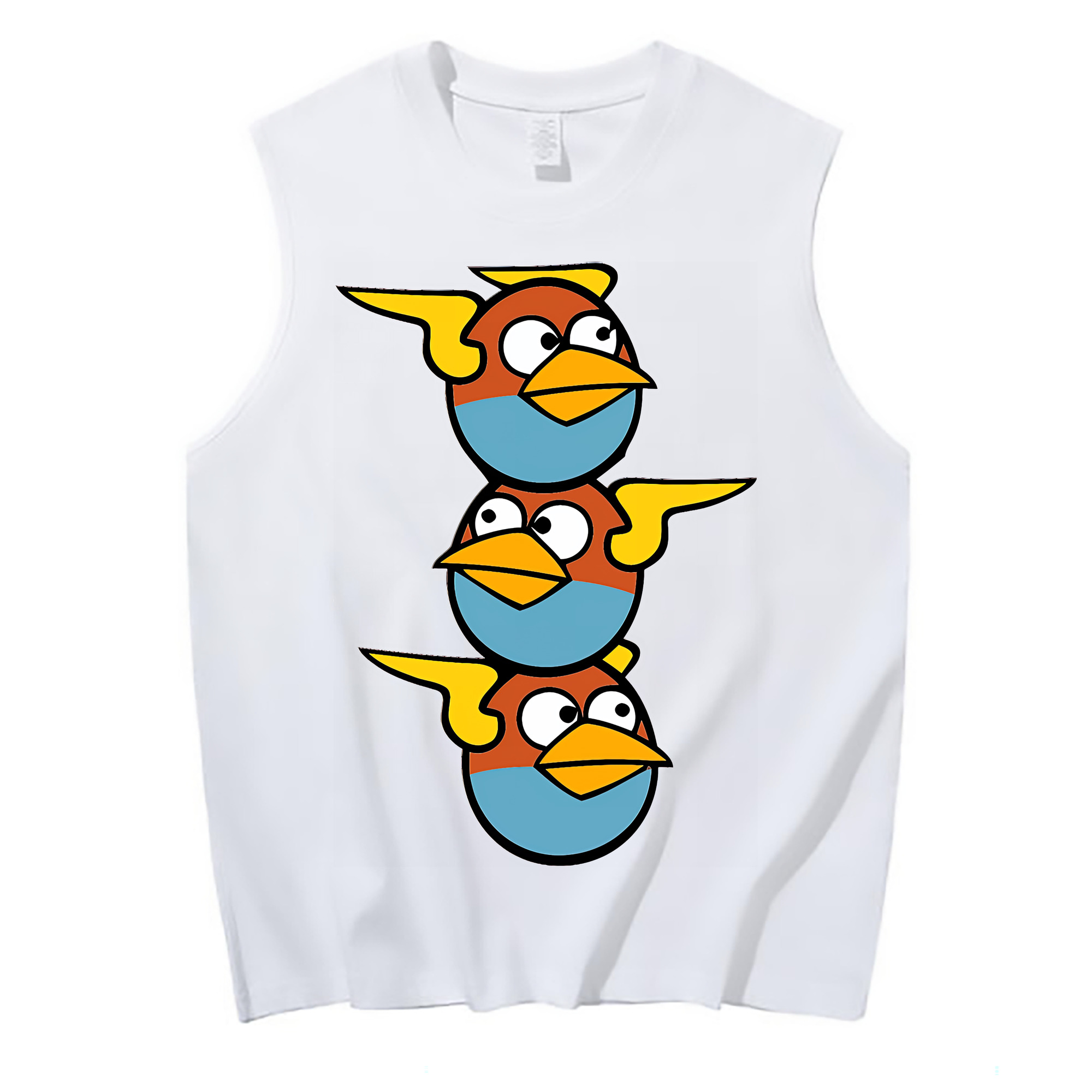 （画像用） Angry Birds アングリーバード コットン100％タンクトップ（フロントプリント）