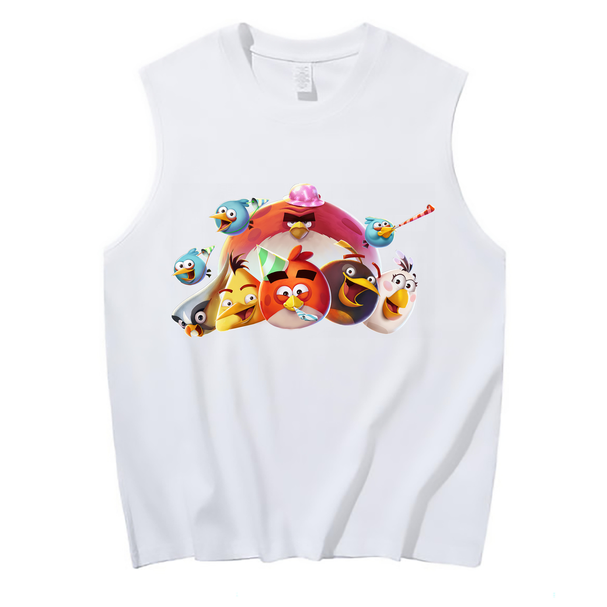 （画像用） Angry Birds アングリーバード コットン100％タンクトップ（フロントプリント）