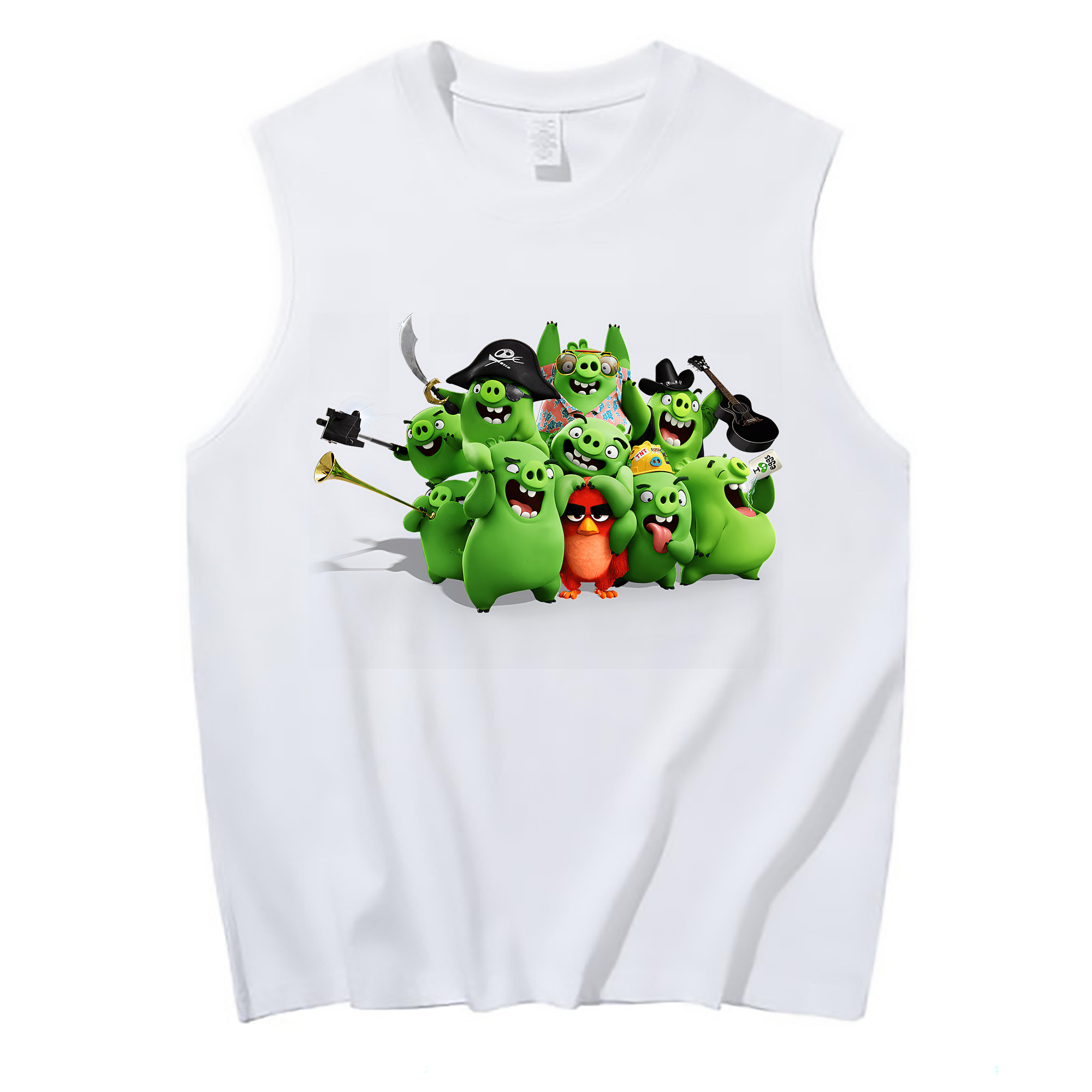 （画像用） Angry Birds アングリーバード コットン100％タンクトップ（フロントプリント）