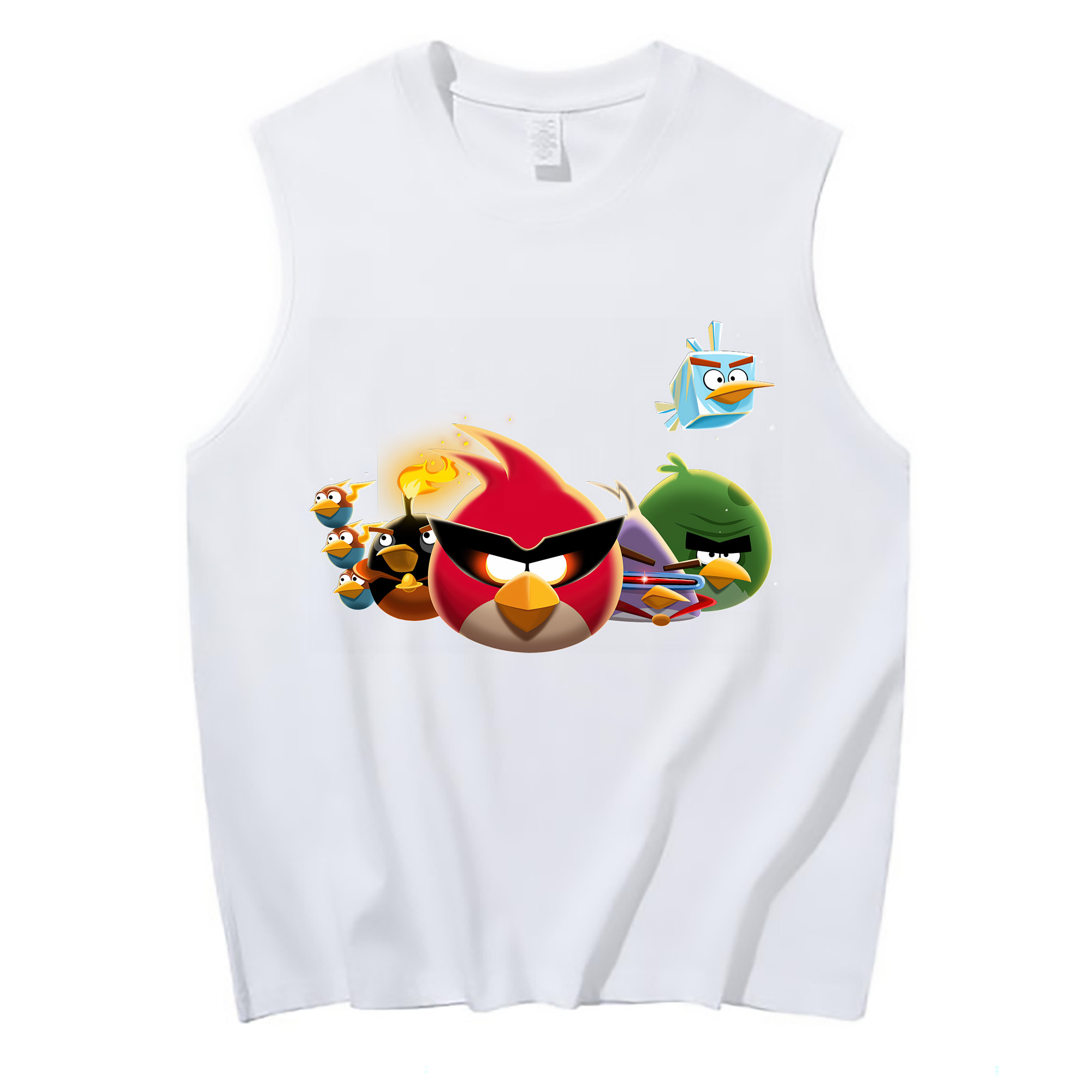 （画像用） Angry Birds アングリーバード コットン100％タンクトップ（フロントプリント）