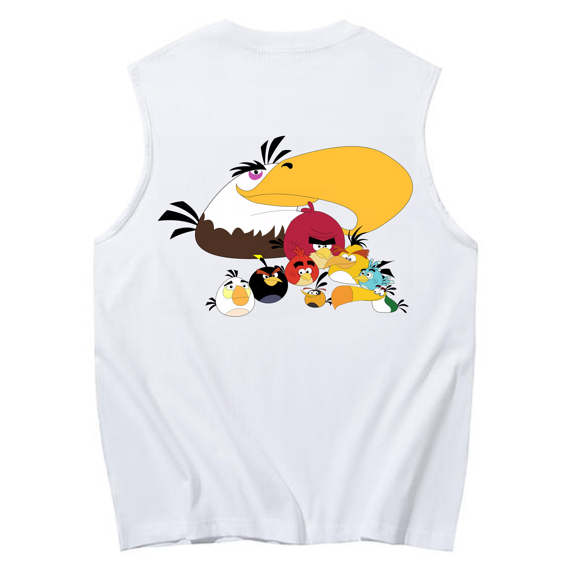 （画像用） Angry Birds アングリーバード コットン100％タンクトップ（背面プリント）