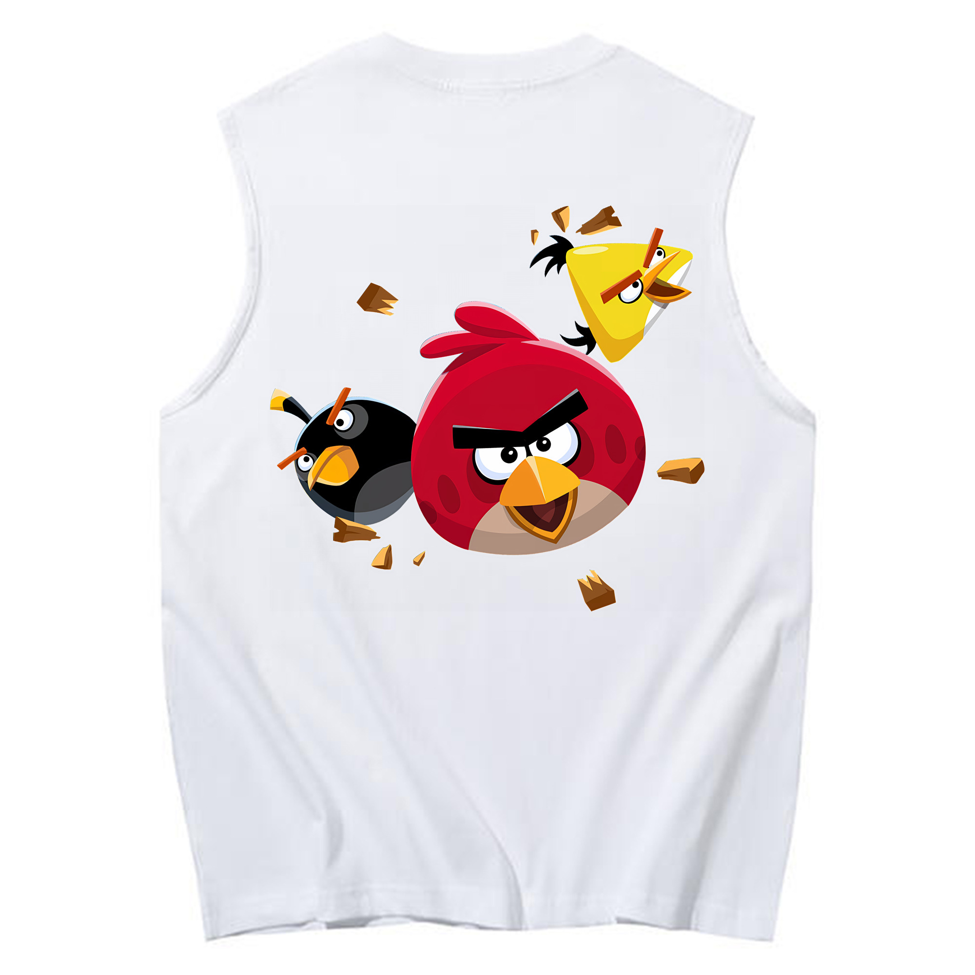 （画像用） Angry Birds アングリーバード コットン100％タンクトップ（背面プリント）