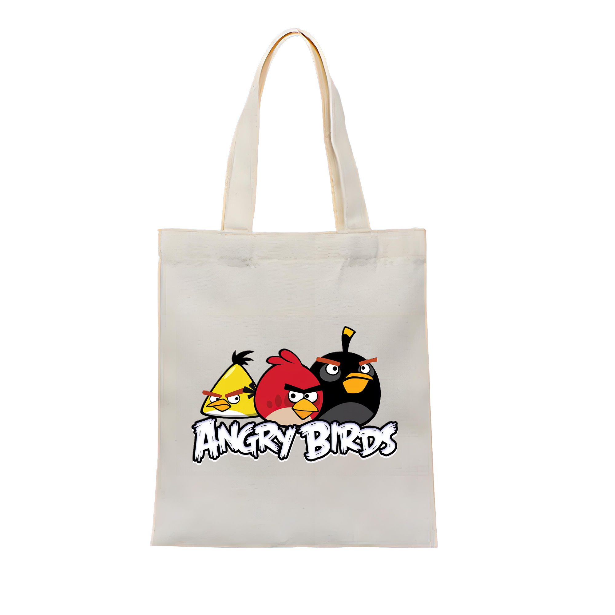 （画像用） Angry Birds アングリーバード 縦型キャンバス生地手提げバッグ　トートバッグ