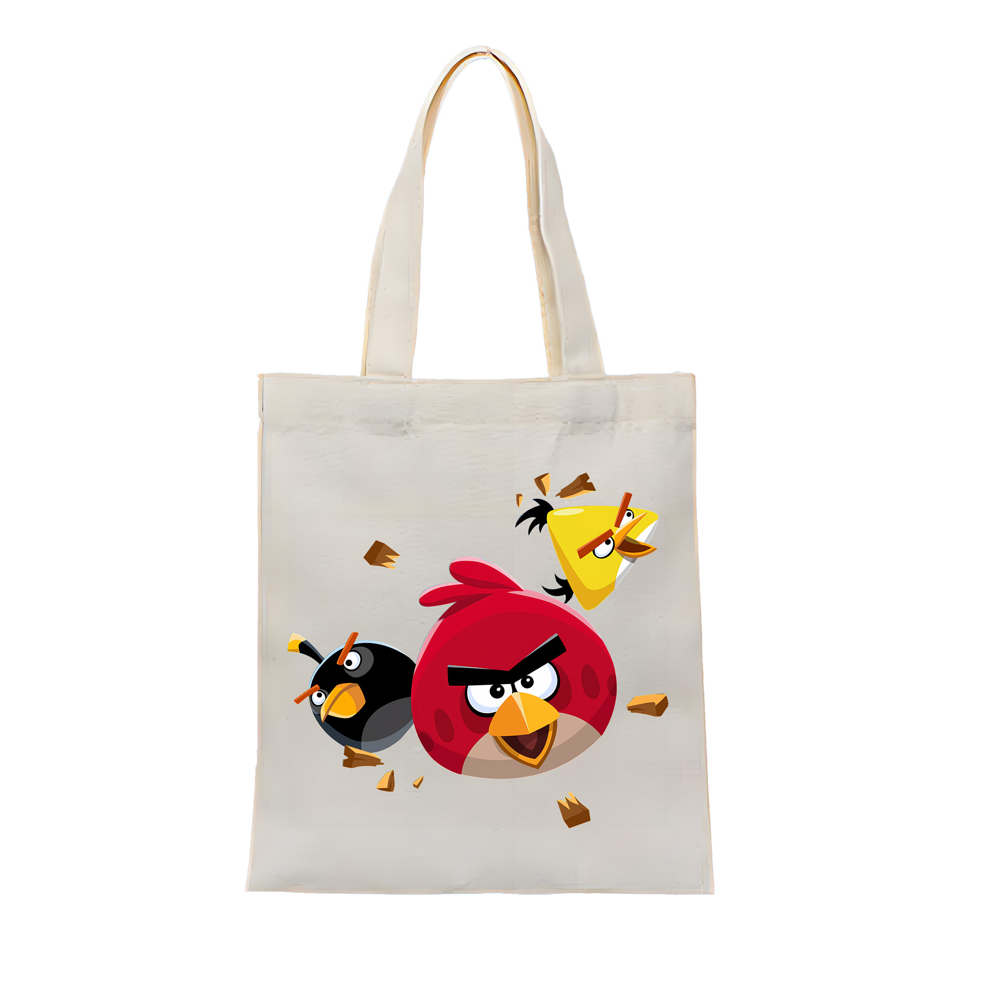 （画像用） Angry Birds アングリーバード 縦型キャンバス生地手提げバッグ　トートバッグ