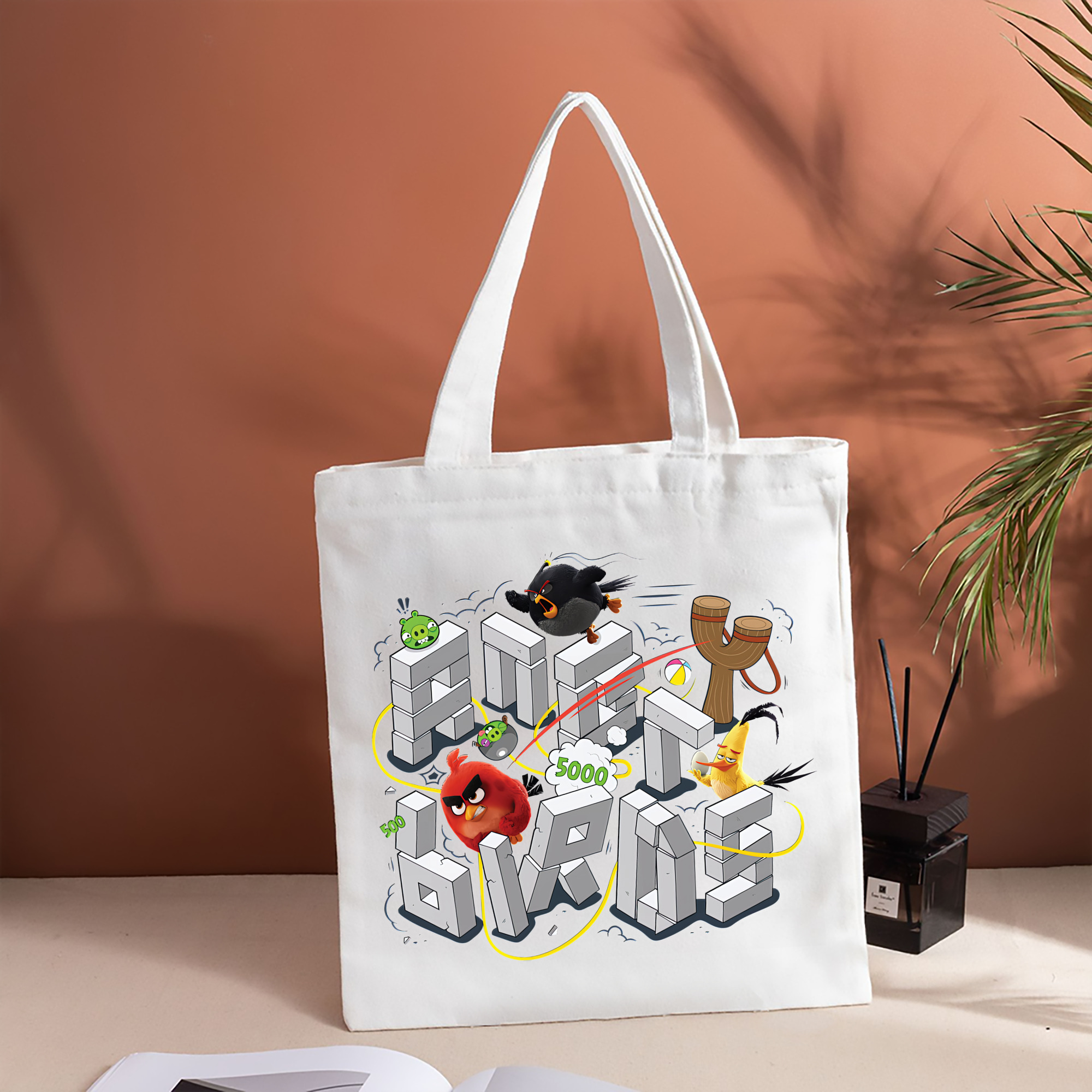 Angry Birds アングリーバード 縦型キャンバス生地手提げバッグ　トートバッグ