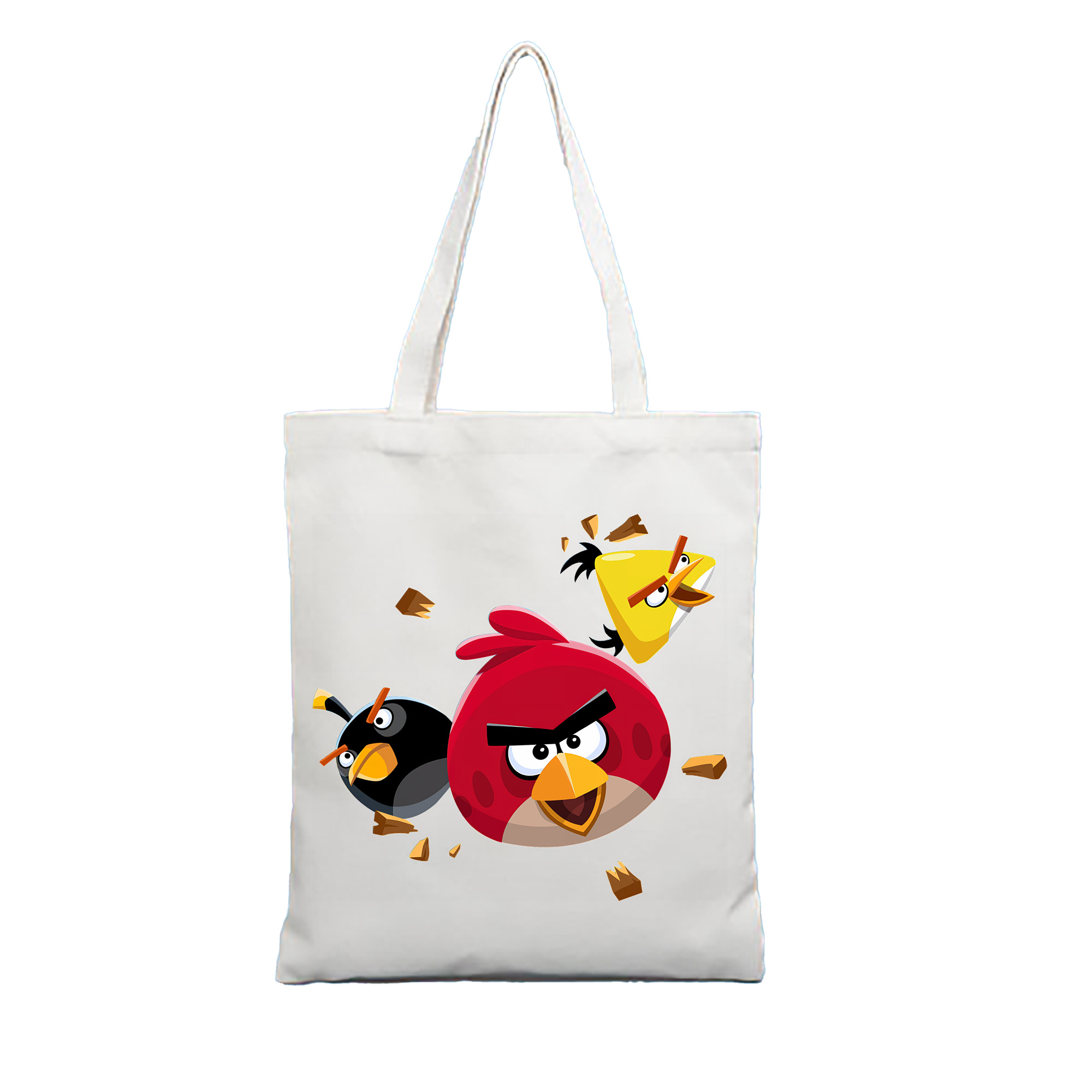 （画像用） Angry Birds アングリーバード 縦型キャンバス生地手提げバッグ　トートバッグ