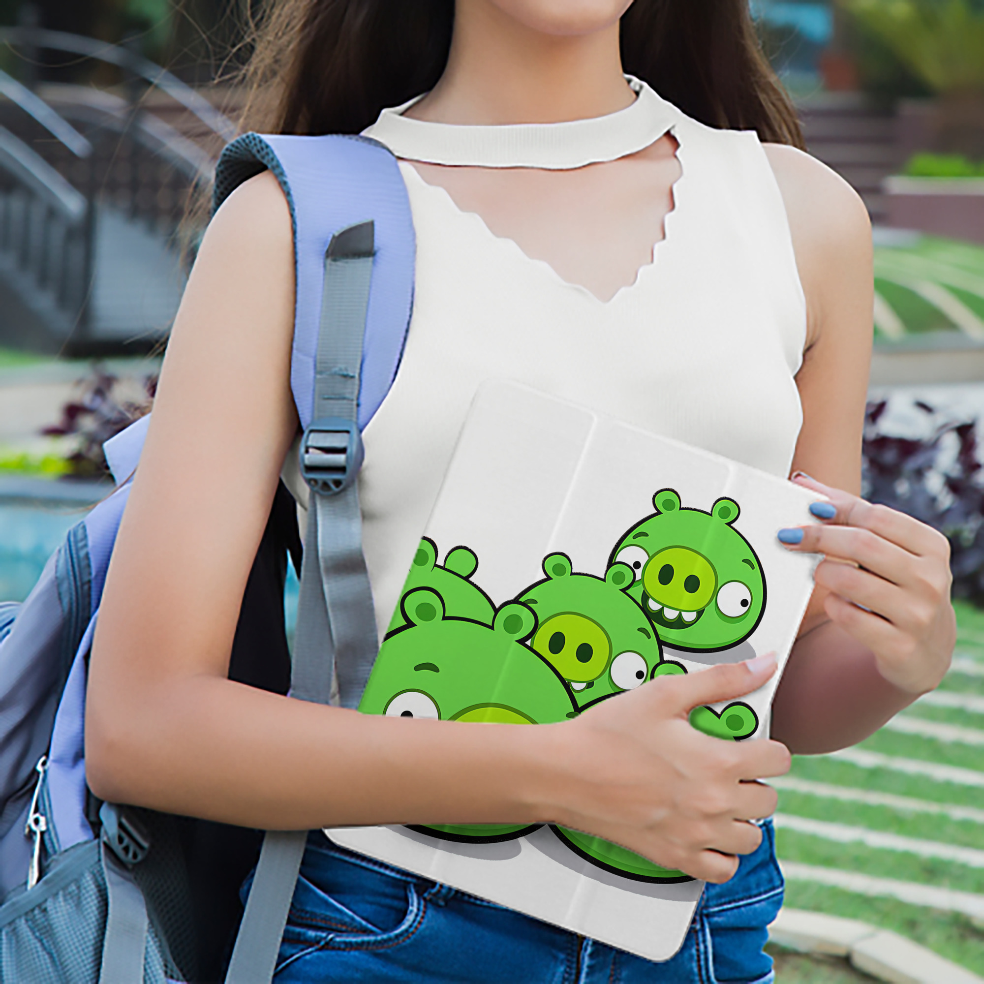 Angry Birds アングリーバード IPad ケース ペン収納付き 三つ折りスタンド PUレザー×シリコン 対応機種9.5/10.5/10.9インチ