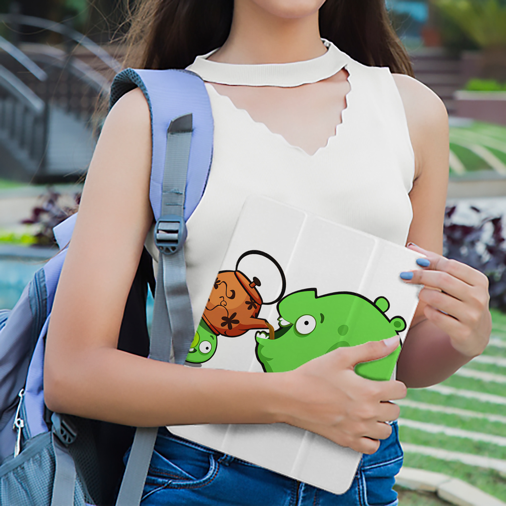 Angry Birds アングリーバード IPad ケース ペン収納付き 三つ折りスタンド PUレザー×シリコン 対応機種9.5/10.5/10.9インチ