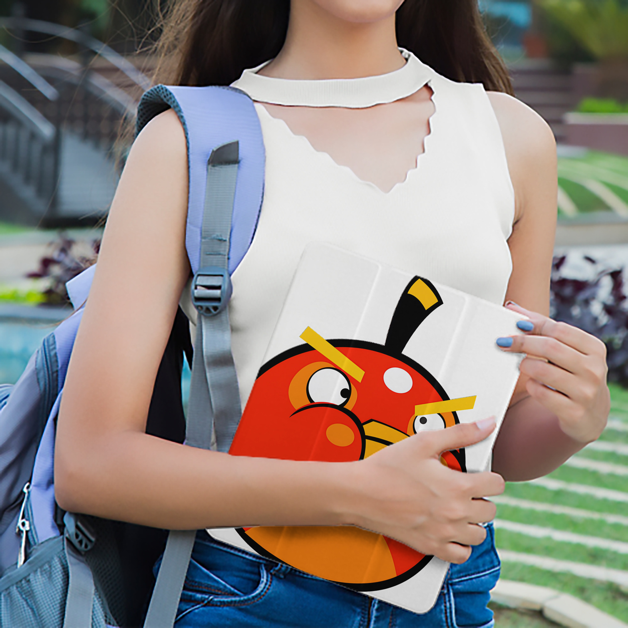 Angry Birds アングリーバード IPad ケース ペン収納付き 三つ折りスタンド PUレザー×シリコン 対応機種9.5/10.5/10.9インチ