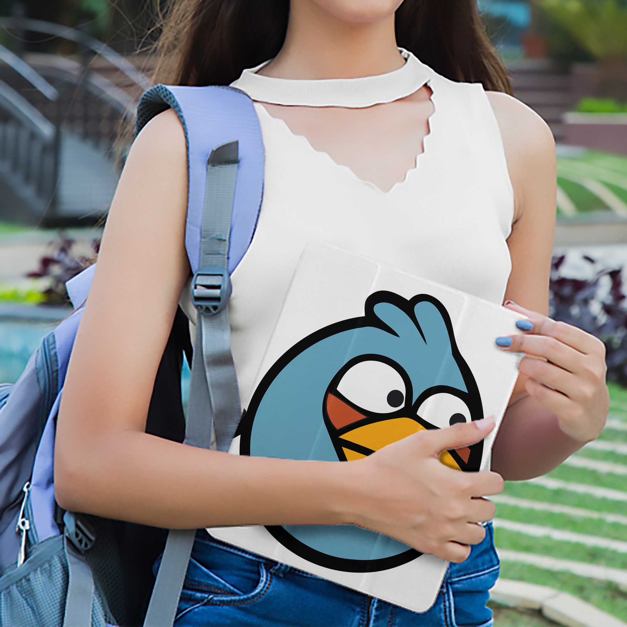 Angry Birds アングリーバード IPad ケース ペン収納付き 三つ折りスタンド PUレザー×シリコン 対応機種9.5/10.5/10.9インチ
