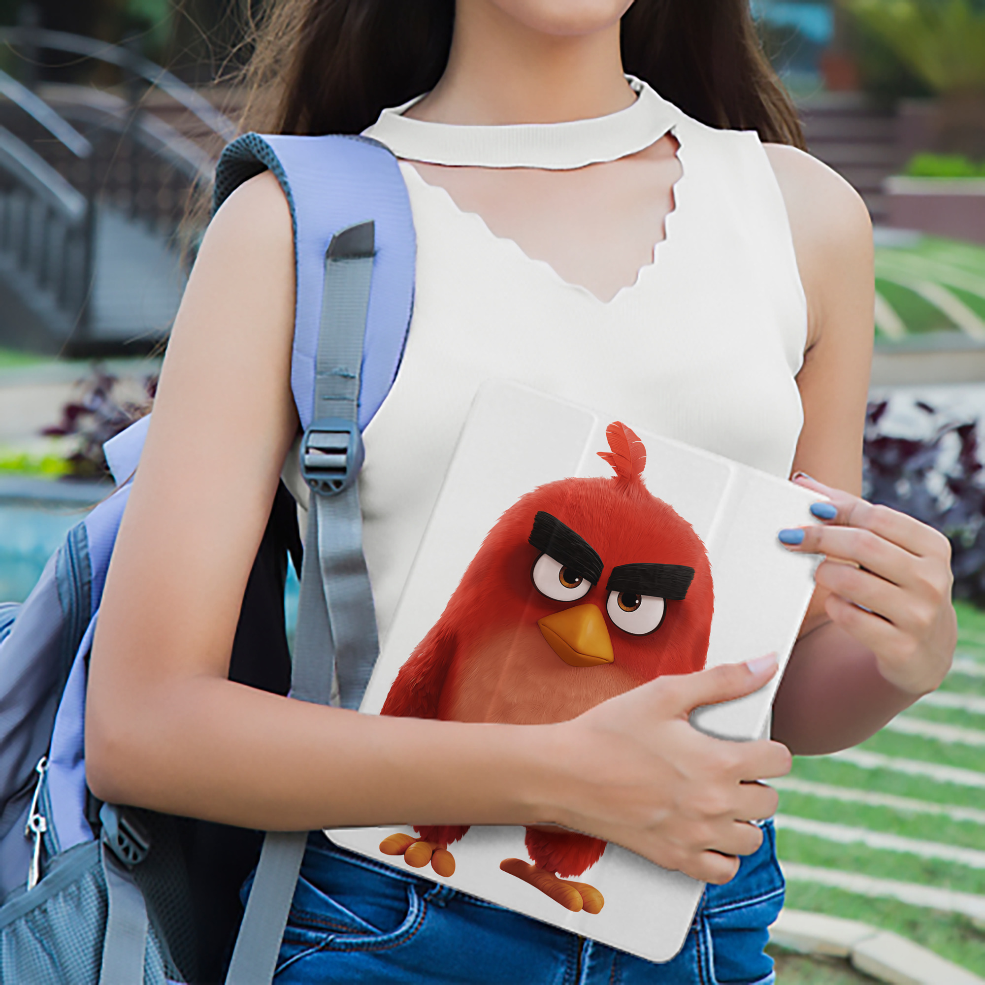 Angry Birds アングリーバード IPad ケース ペン収納付き 三つ折りスタンド PUレザー×シリコン 対応機種9.5/10.5/10.9インチ