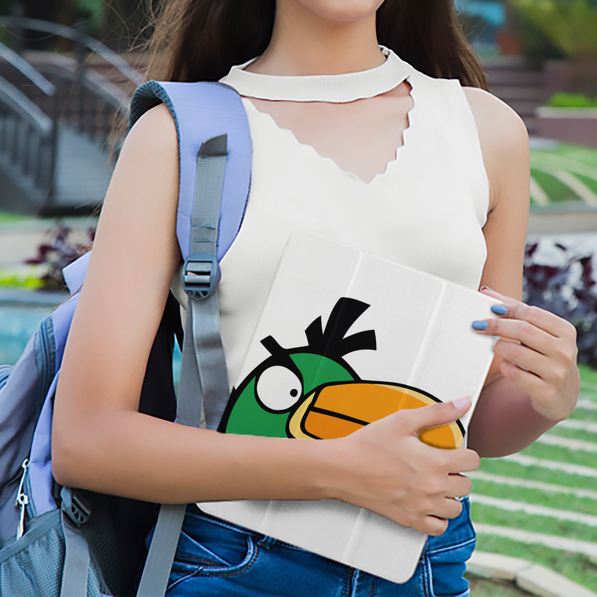 Angry Birds アングリーバード IPad ケース ペン収納付き 三つ折りスタンド PUレザー×シリコン 対応機種9.5/10.5/10.9インチ