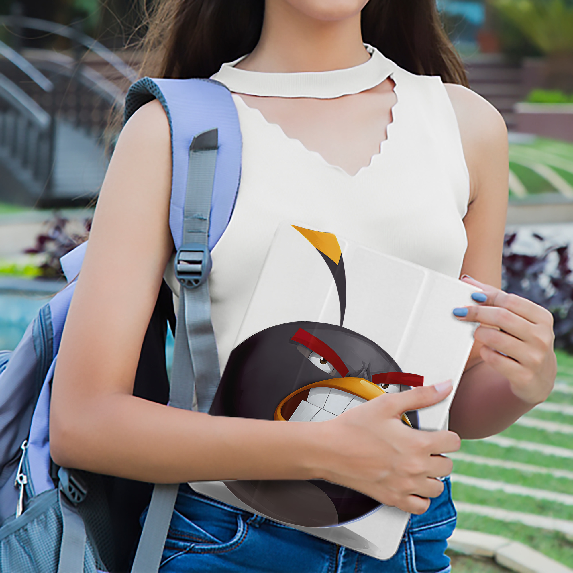 Angry Birds アングリーバード IPad ケース ペン収納付き 三つ折りスタンド PUレザー×シリコン 対応機種9.5/10.5/10.9インチ