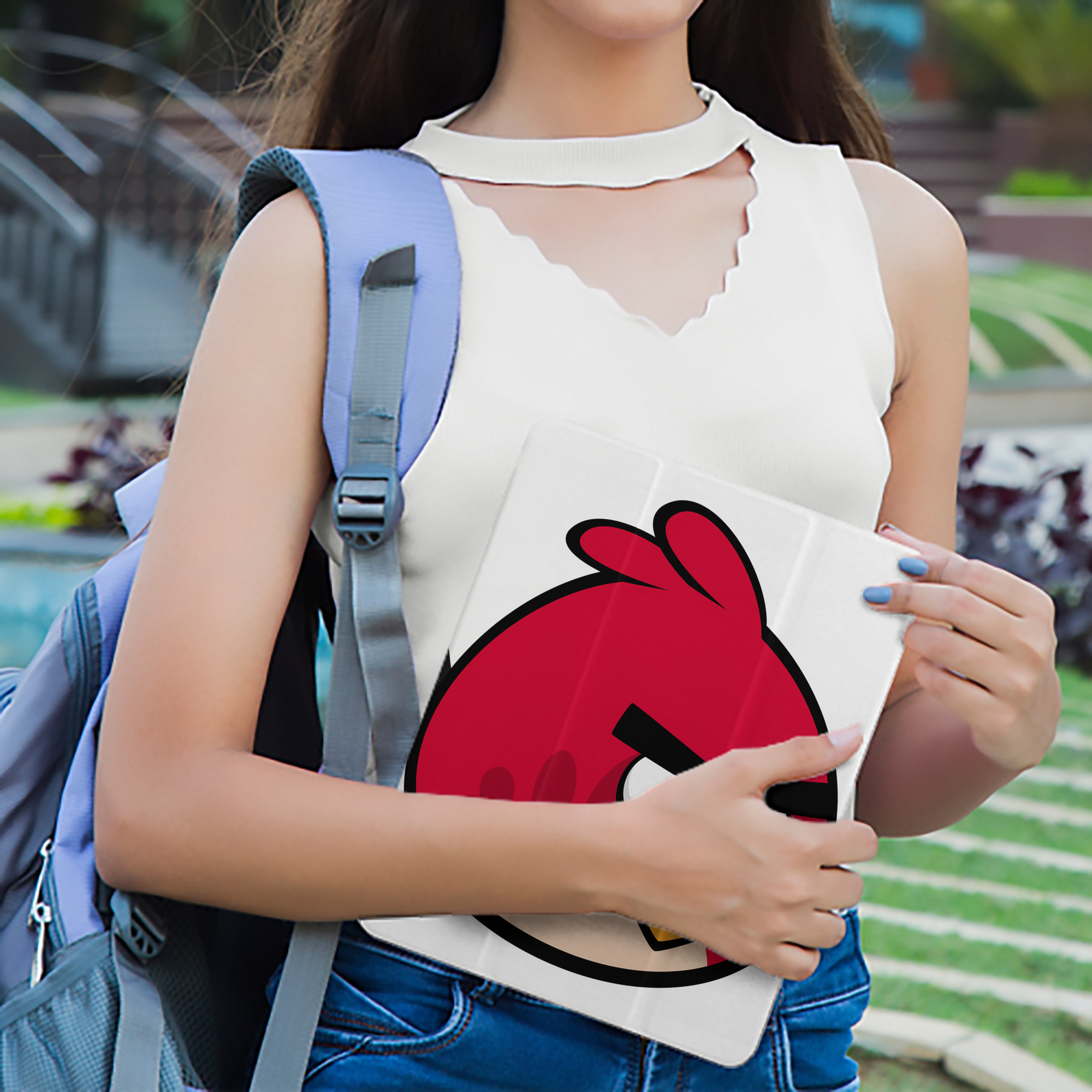 Angry Birds アングリーバード IPad ケース ペン収納付き 三つ折りスタンド PUレザー×シリコン 対応機種9.5/10.5/10.9インチ