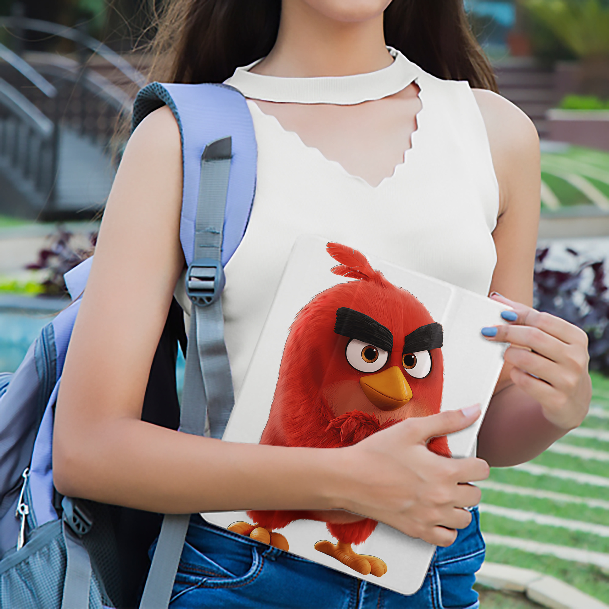 Angry Birds アングリーバード IPad ケース ペン収納付き 三つ折りスタンド PUレザー×シリコン 対応機種9.5/10.5/10.9インチ