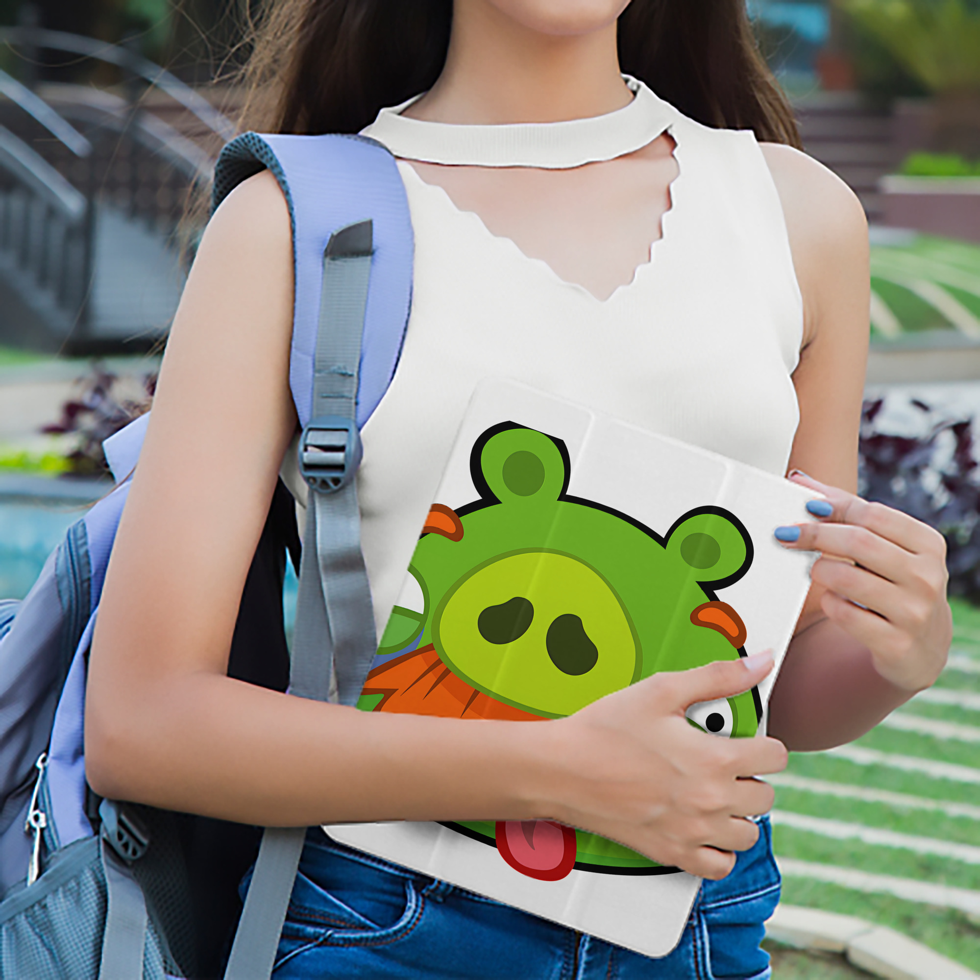Angry Birds アングリーバード IPad ケース ペン収納付き 三つ折りスタンド PUレザー×シリコン 対応機種9.5/10.5/10.9インチ