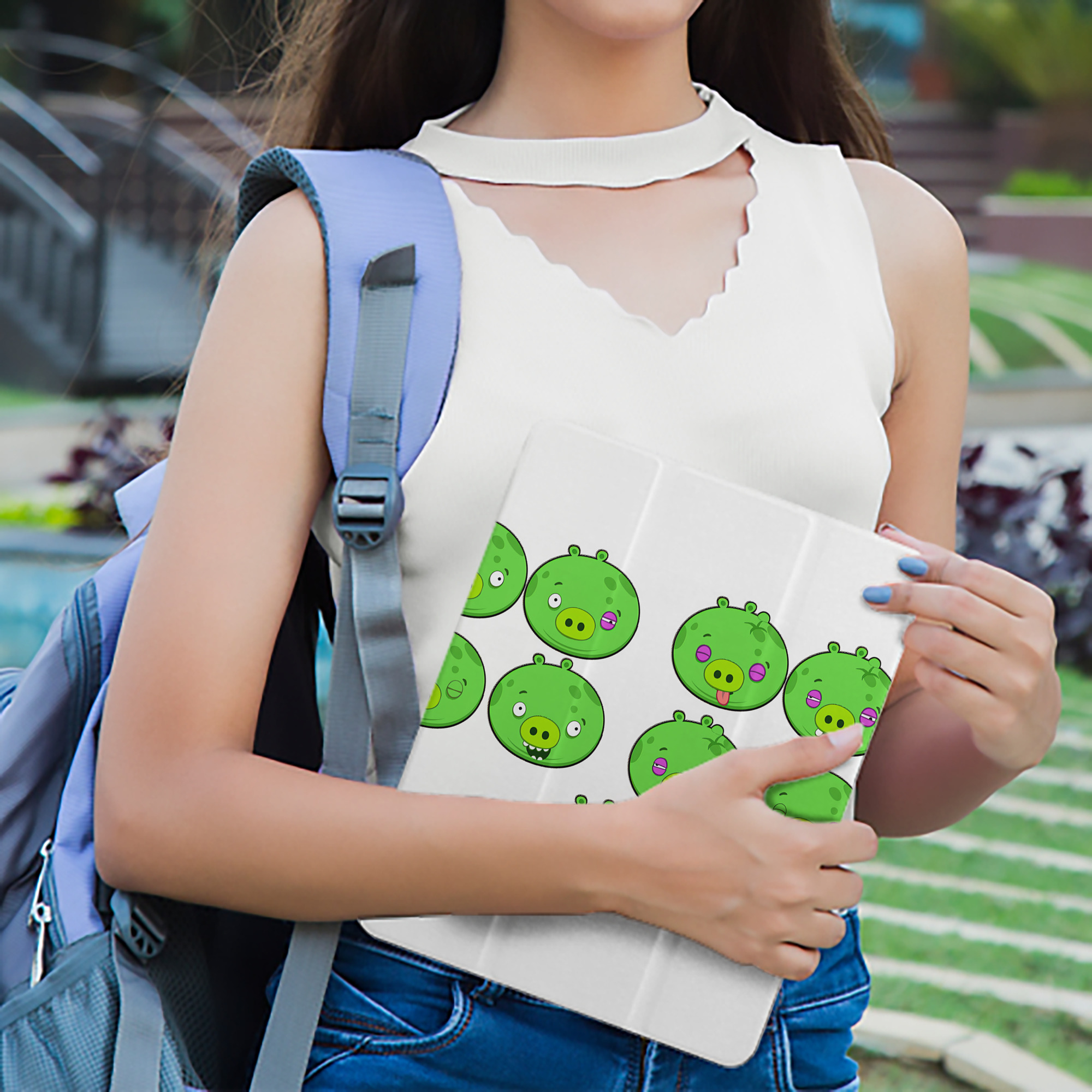 Angry Birds アングリーバード IPad ケース ペン収納付き 三つ折りスタンド PUレザー×シリコン 対応機種9.5/10.5/10.9インチ