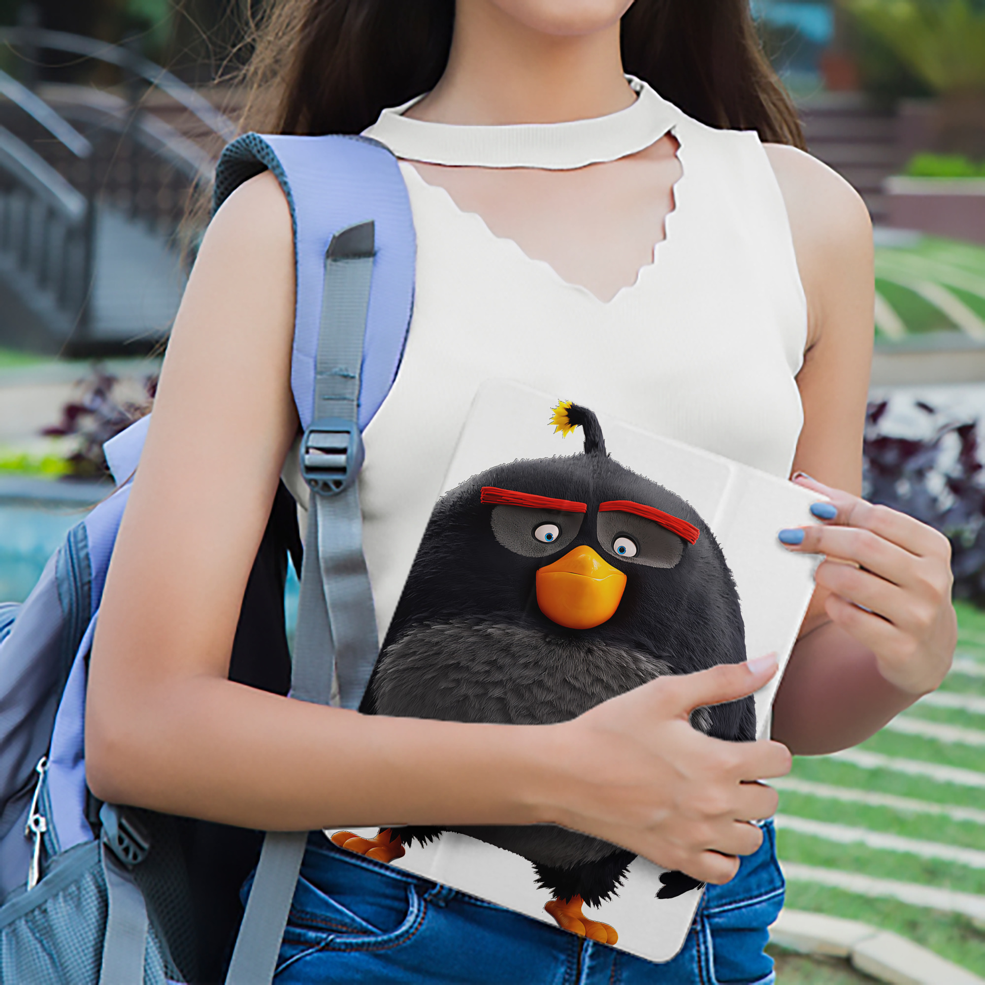 Angry Birds アングリーバード IPad ケース ペン収納付き 三つ折りスタンド PUレザー×シリコン 対応機種9.5/10.5/10.9インチ